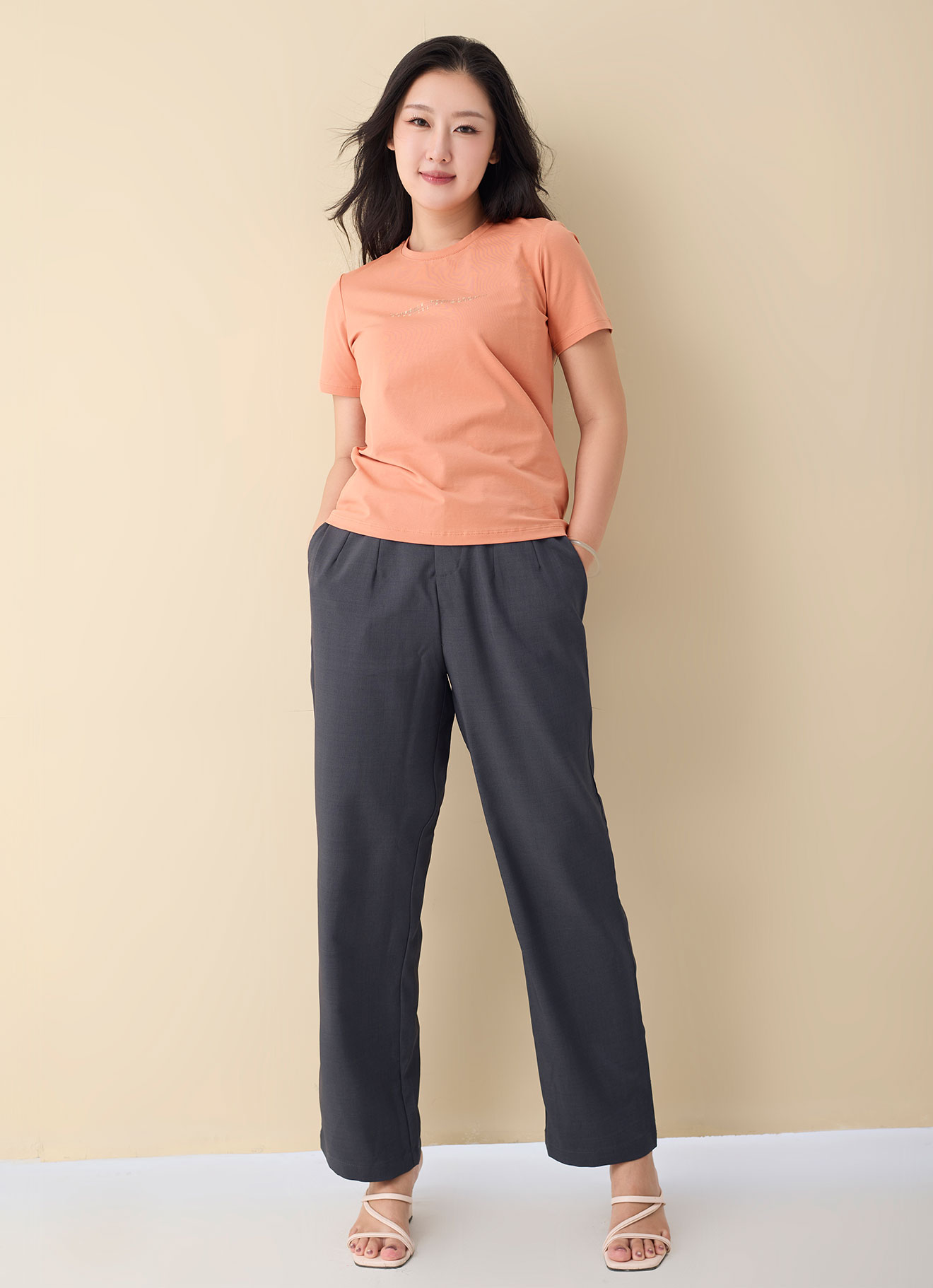 Copper-Tan by Printed T-Shirt