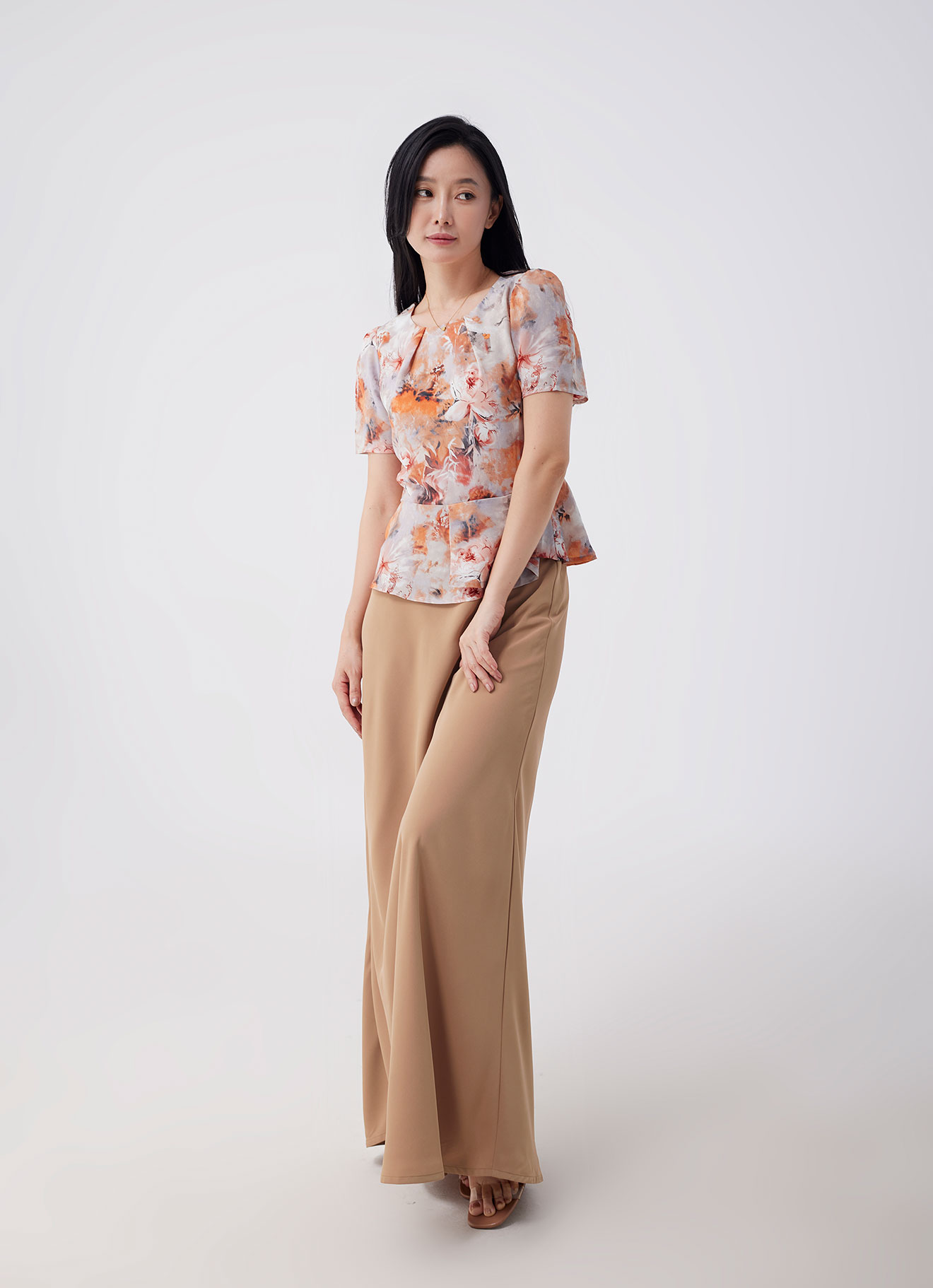 Coral-Rose by Sleeve Blouse