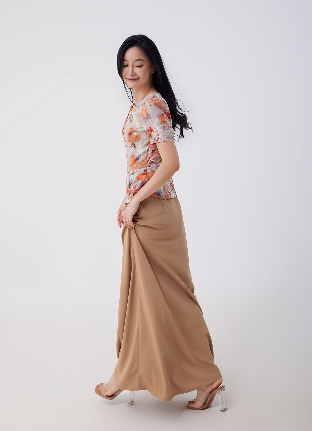 Coral-Rose by Sleeve Blouse