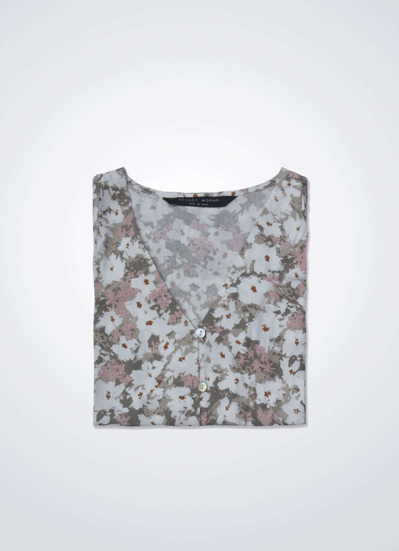 Covert-Green by V-Neck Blouse