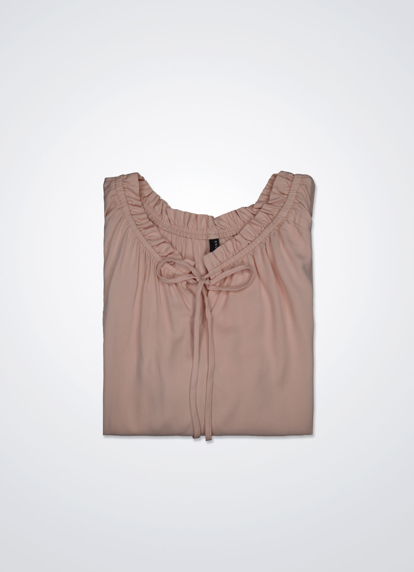 Cream-Tan by Tie Neck Top