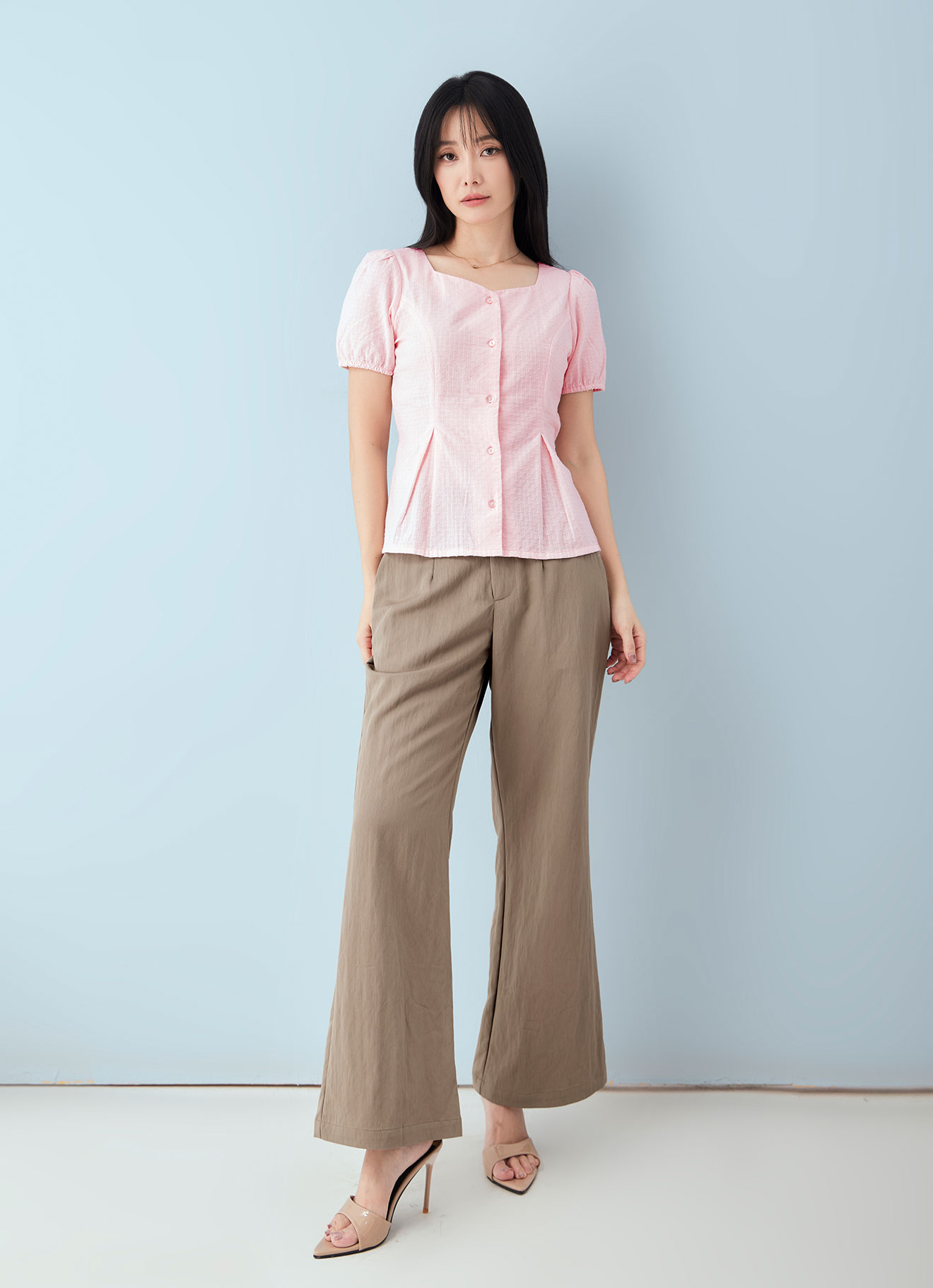 Creole-Pink  by Puff Sleeve Top