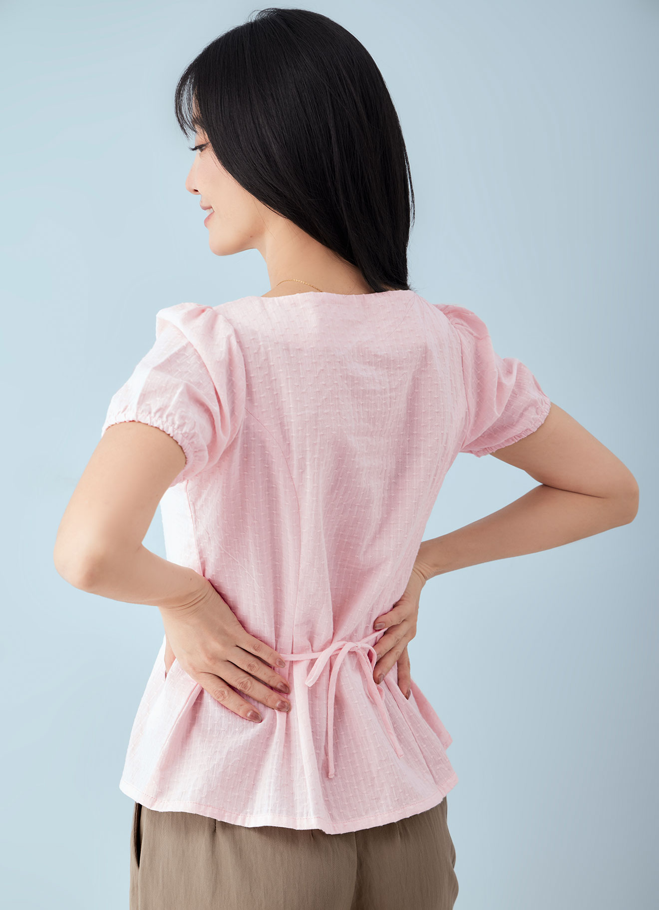 Creole-Pink  by Puff Sleeve Top