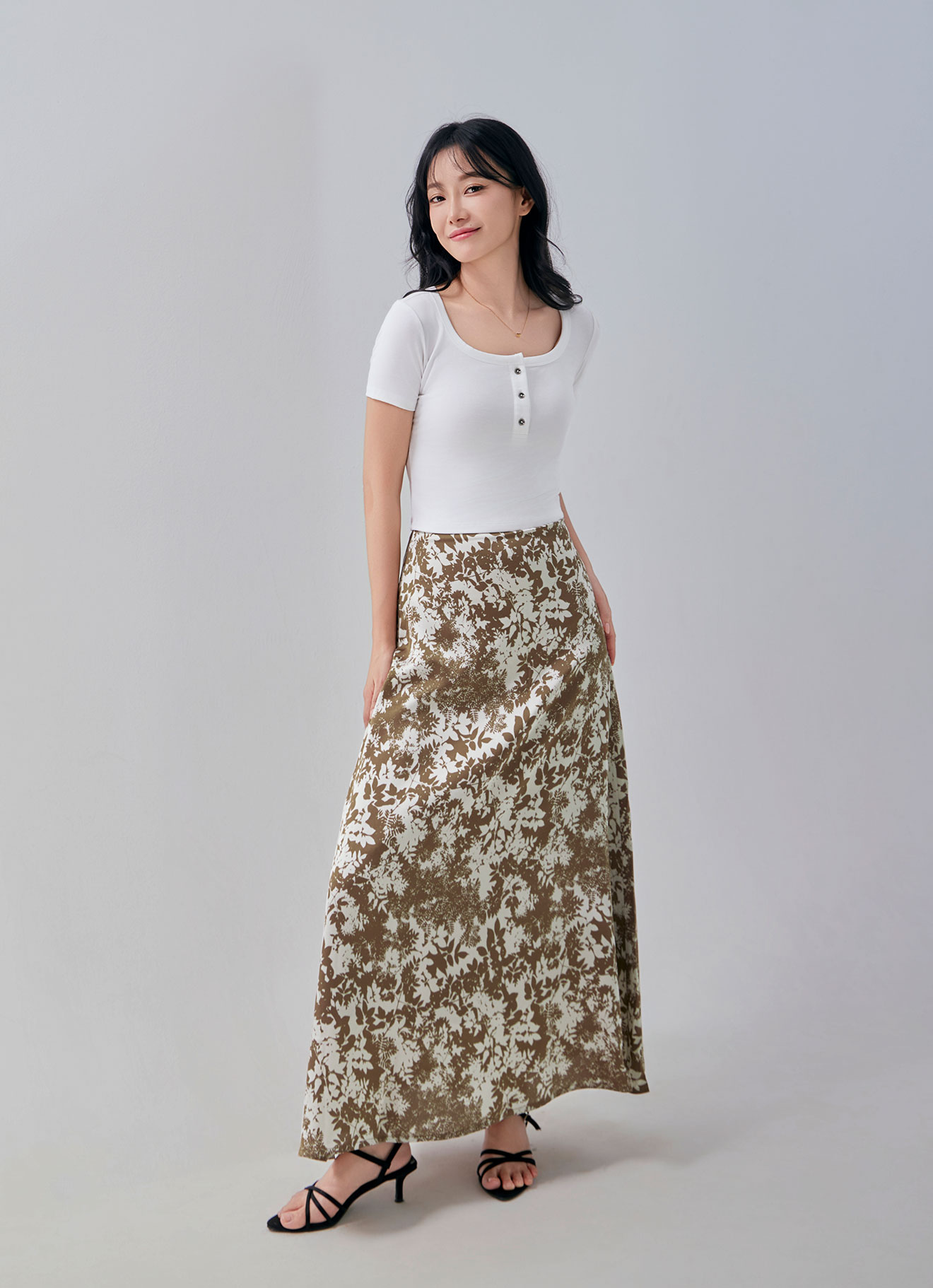 Dachshund by Printed A-Line Midi Skirt