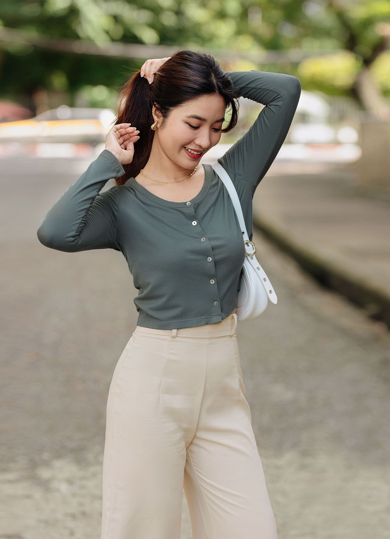 Dark-Forest by Long-sleeved Blouse