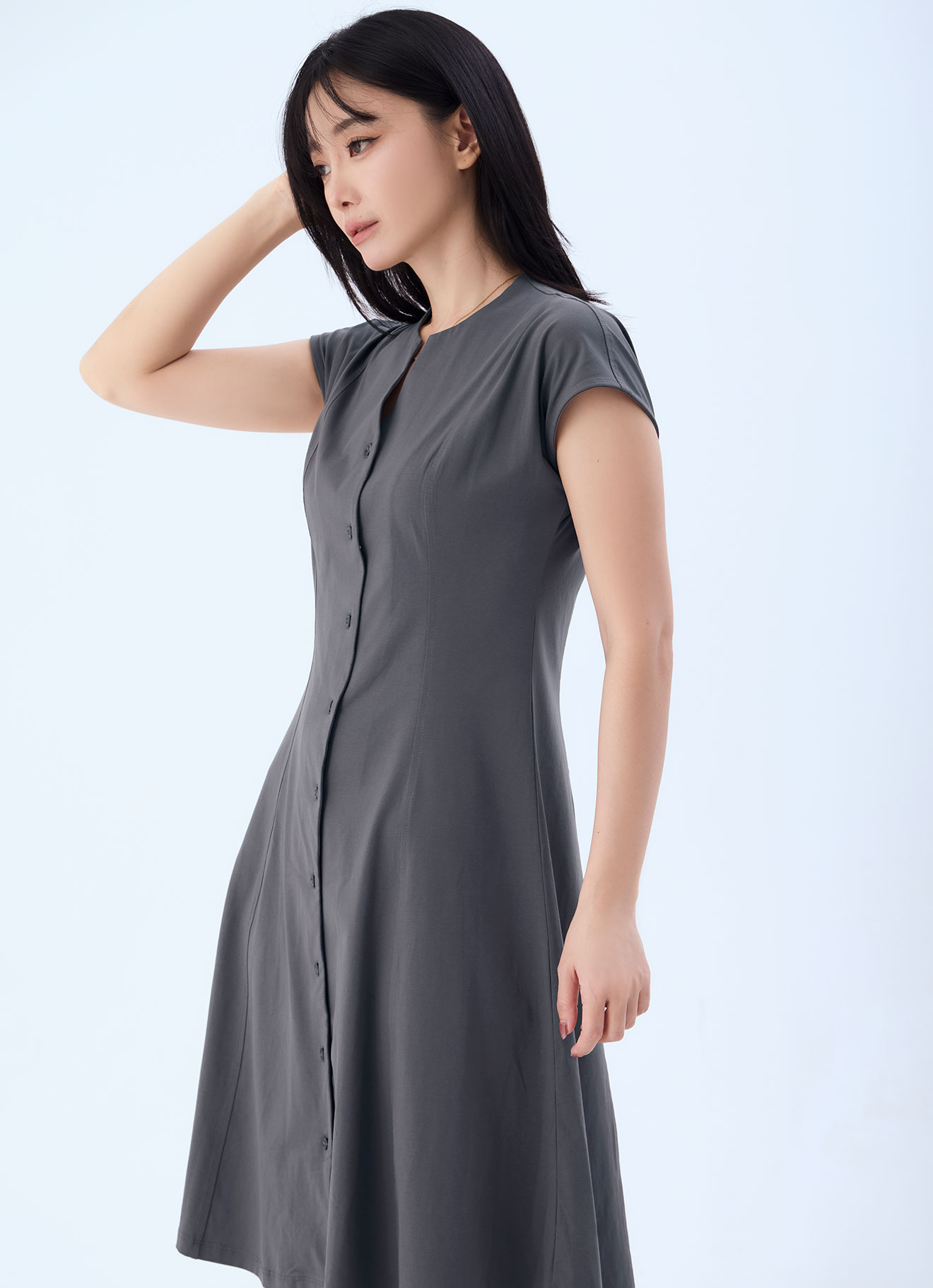 Dark-Gull-Gray by Sleeve Dress