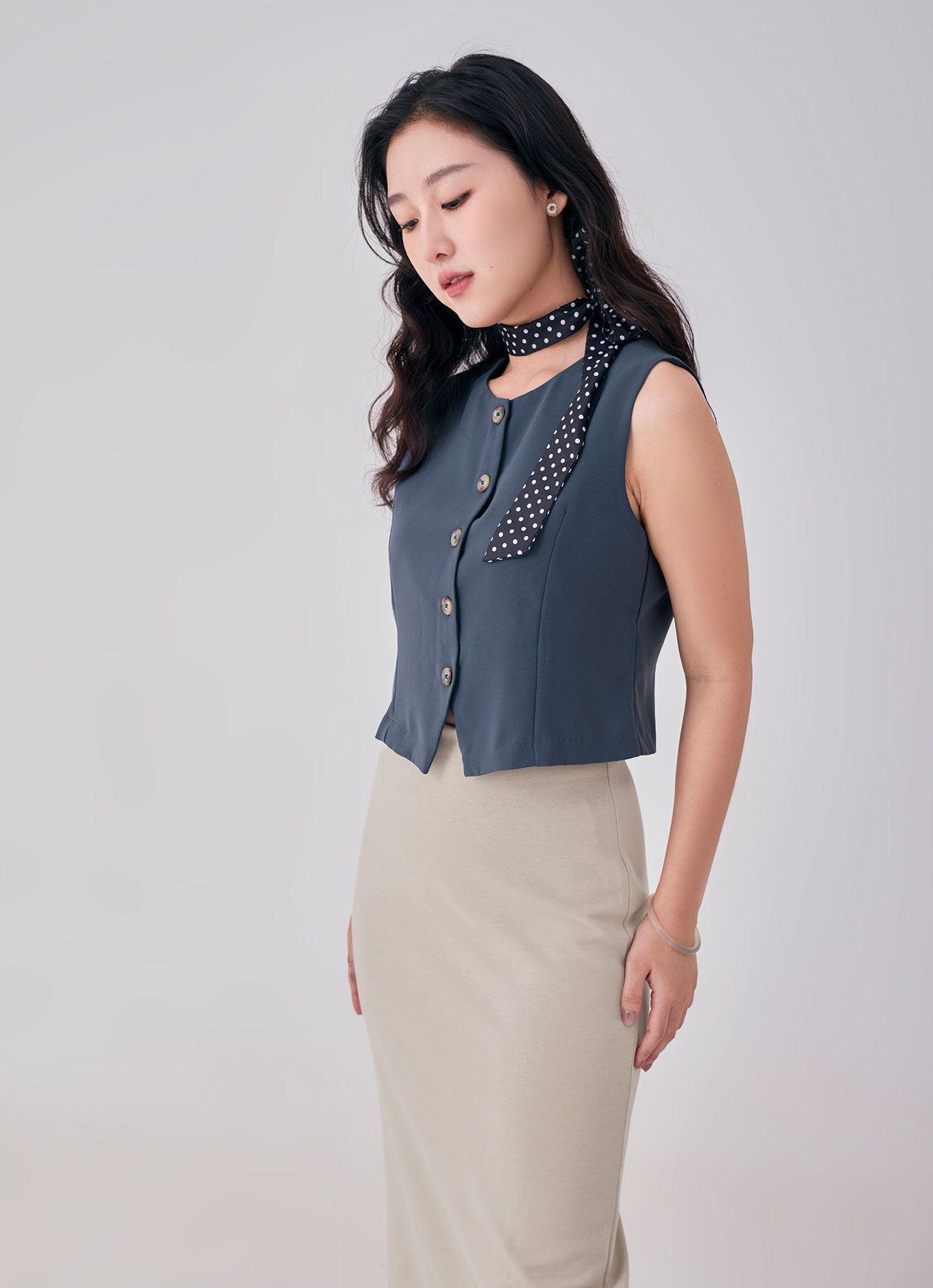 Dark-Slate  by Sleeveless Top