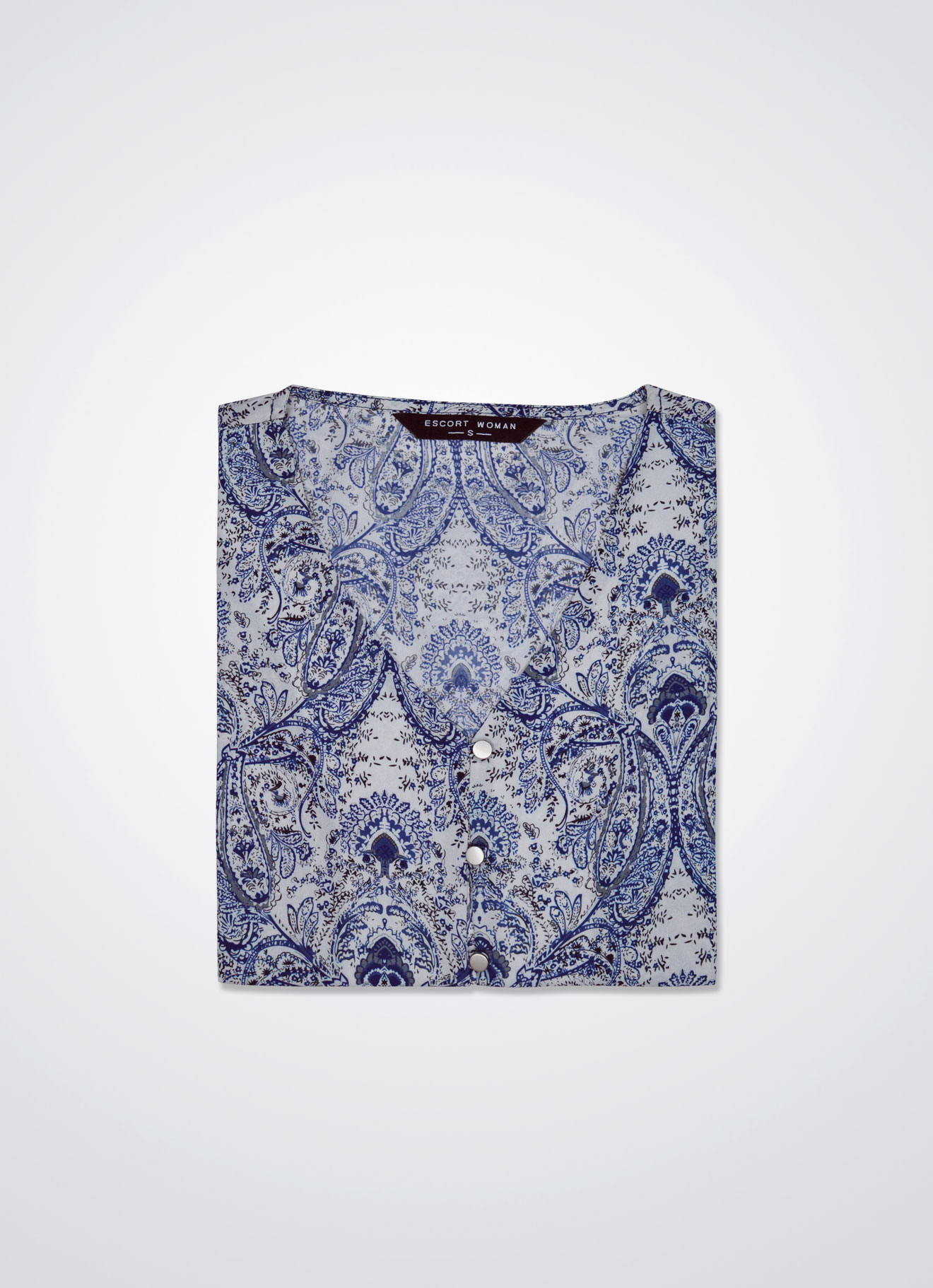 Deep-Ultramarine by V-Neck Blouse