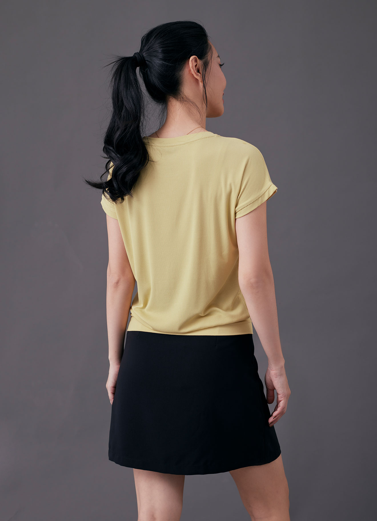 Dusky-Citron by Round Neck Blouse