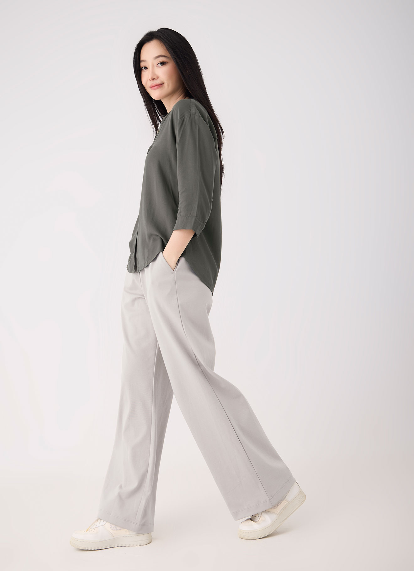 Dusty-Olive by Sleeve Blouse