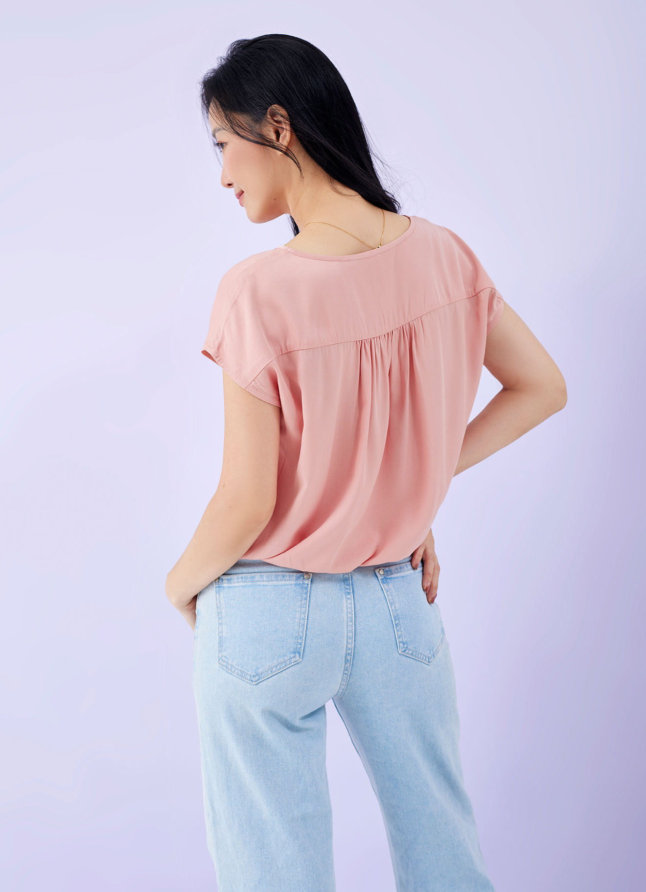 Dusty-Pink by Sleeve Blouse
