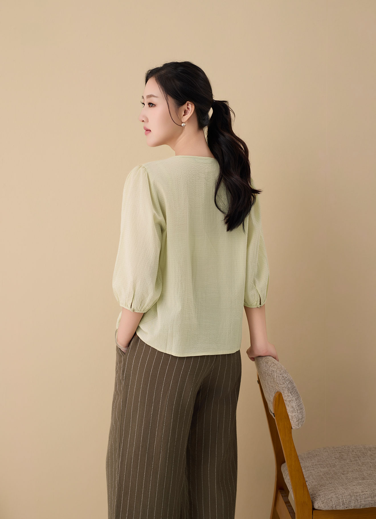Dusty-Yellow by Sleeve Blouse