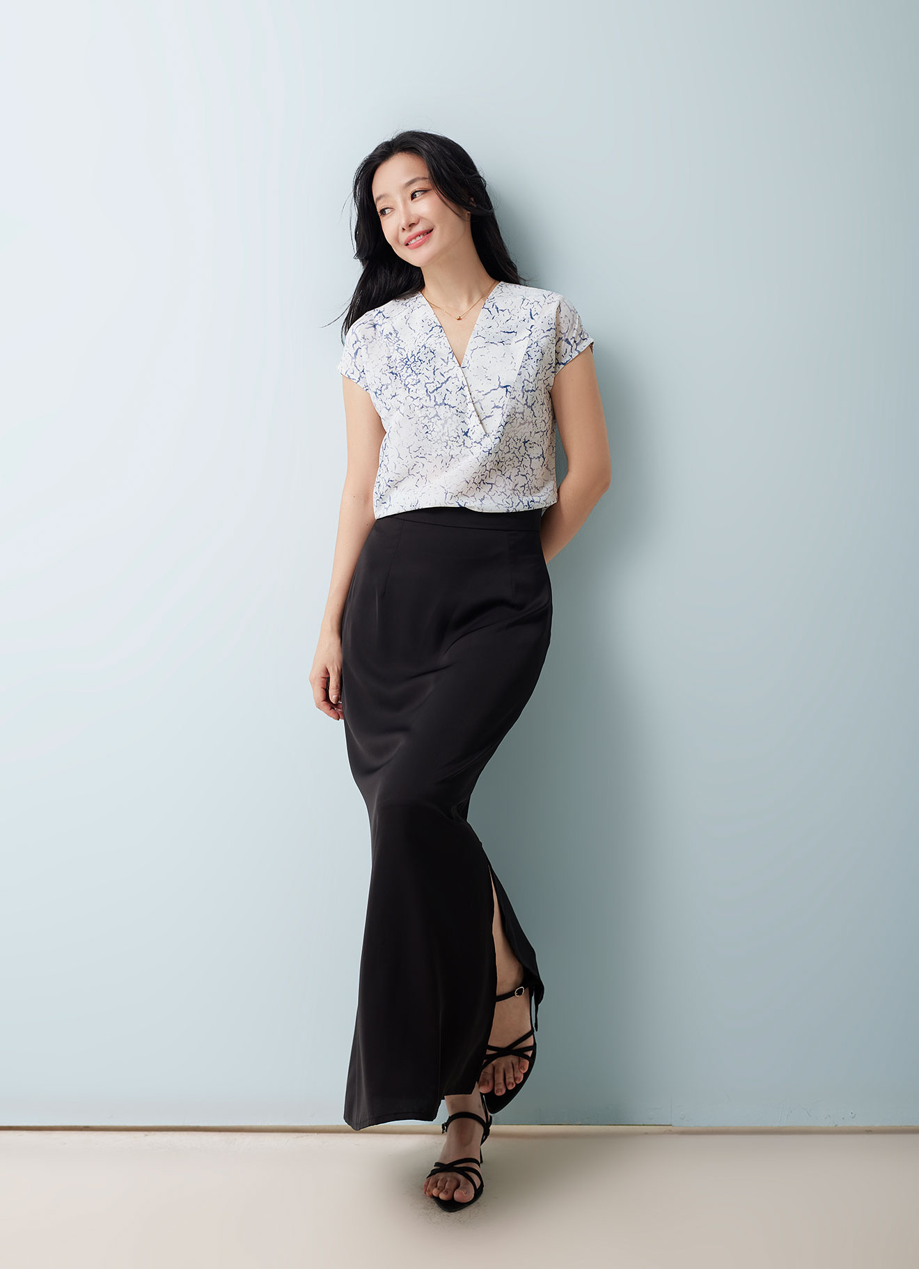 Ensign-Blue by Sleeve Blouse