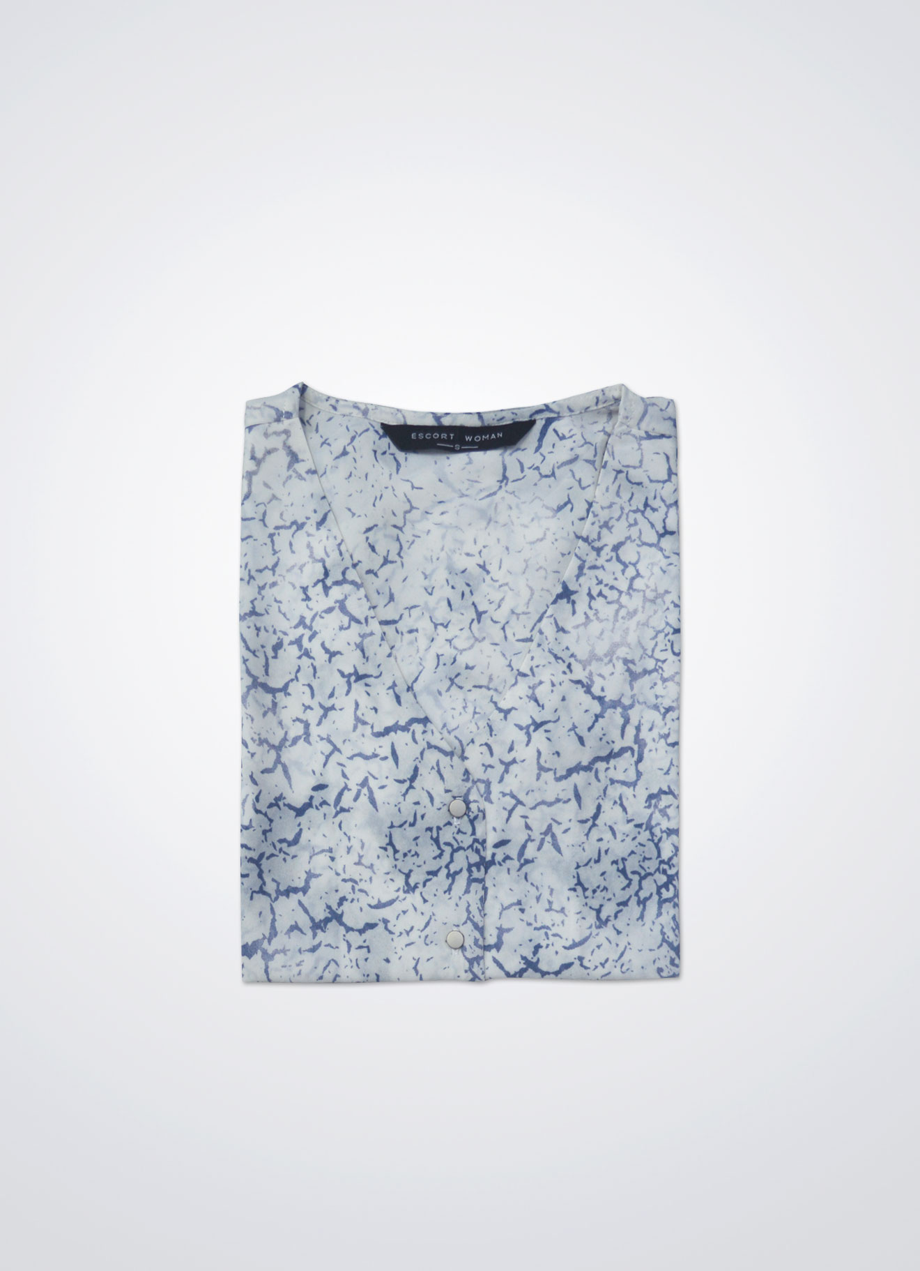 Ensign-Blue by V-Neck Blouse