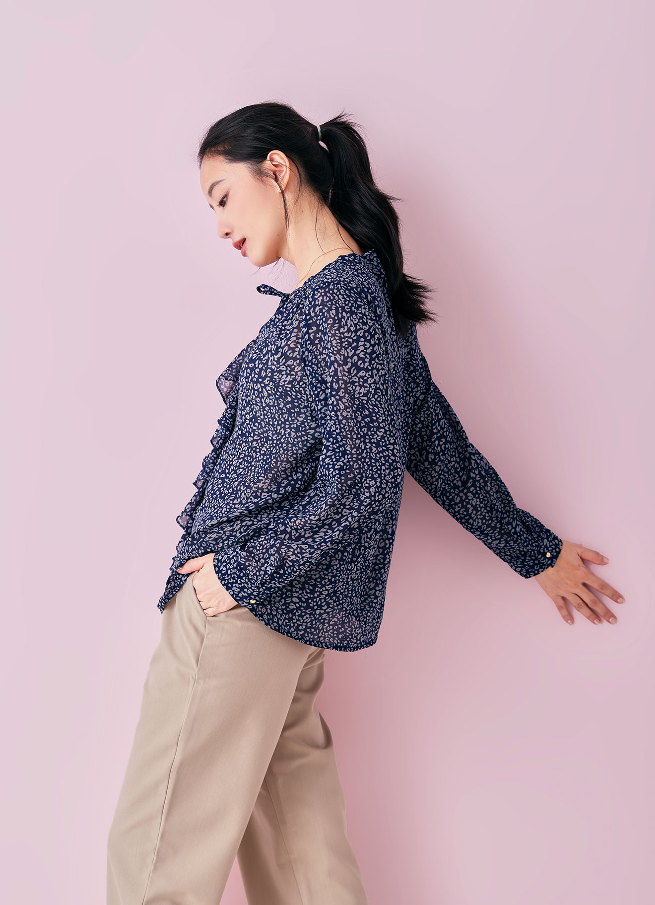 Estate-Blue by BLOUSE WITH RUFFLES