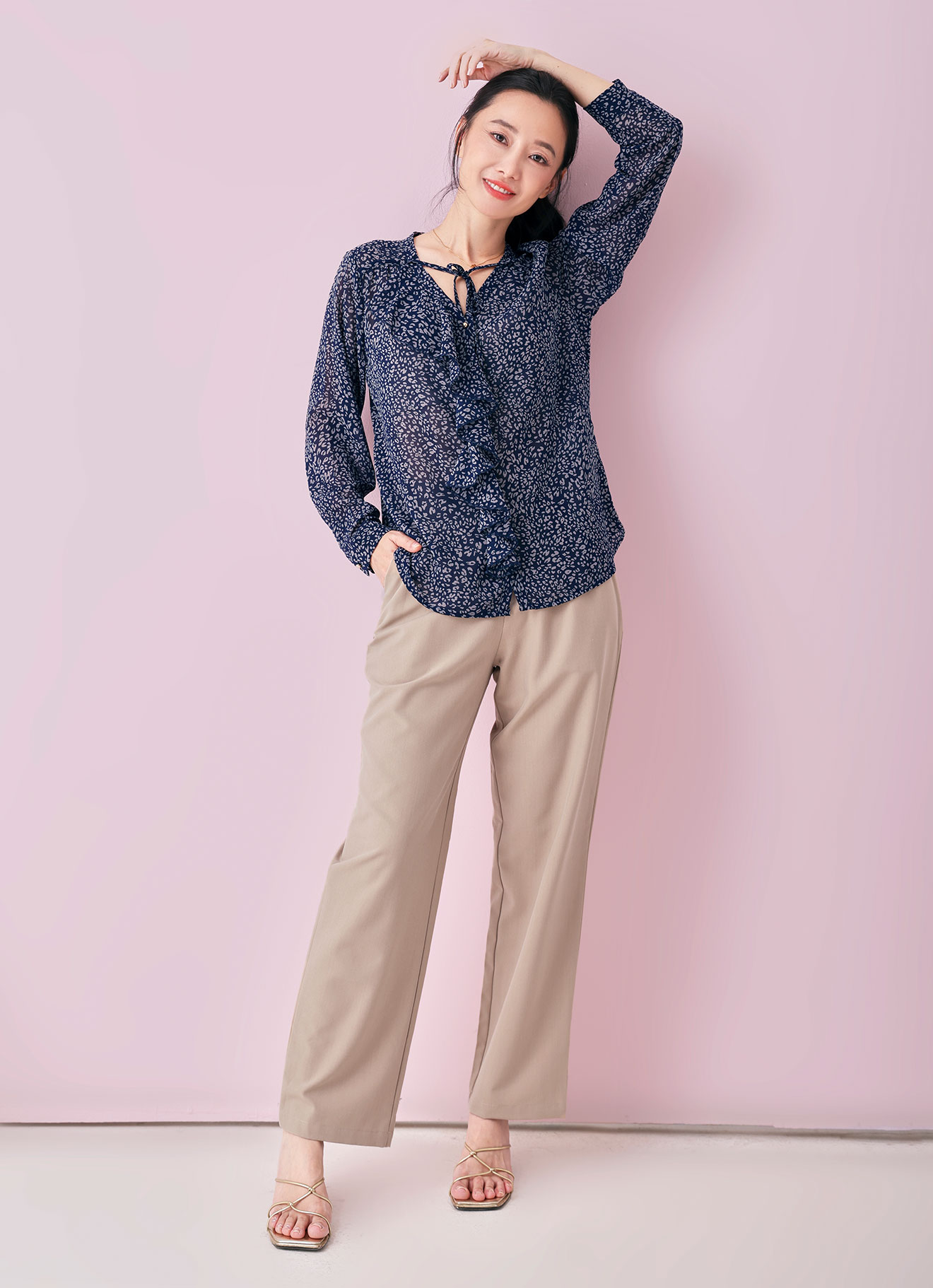 Estate-Blue by BLOUSE WITH RUFFLES