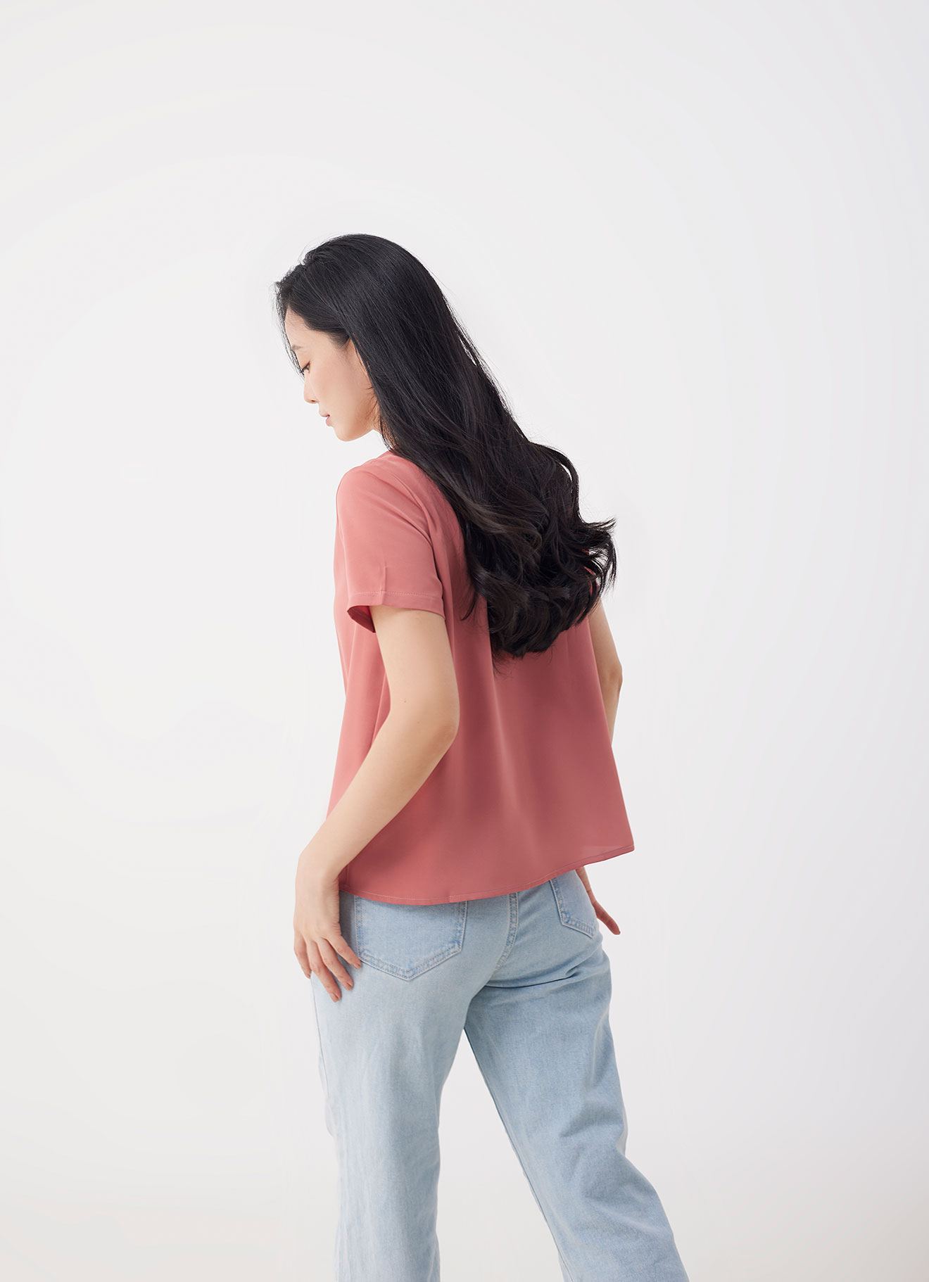Faded-Rose by Sleeve Blouse