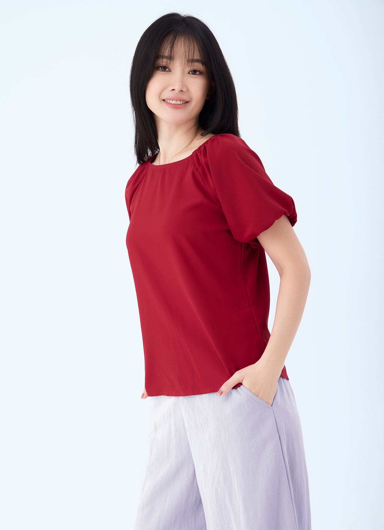 Formula-One  by Puff Sleeve Blouse