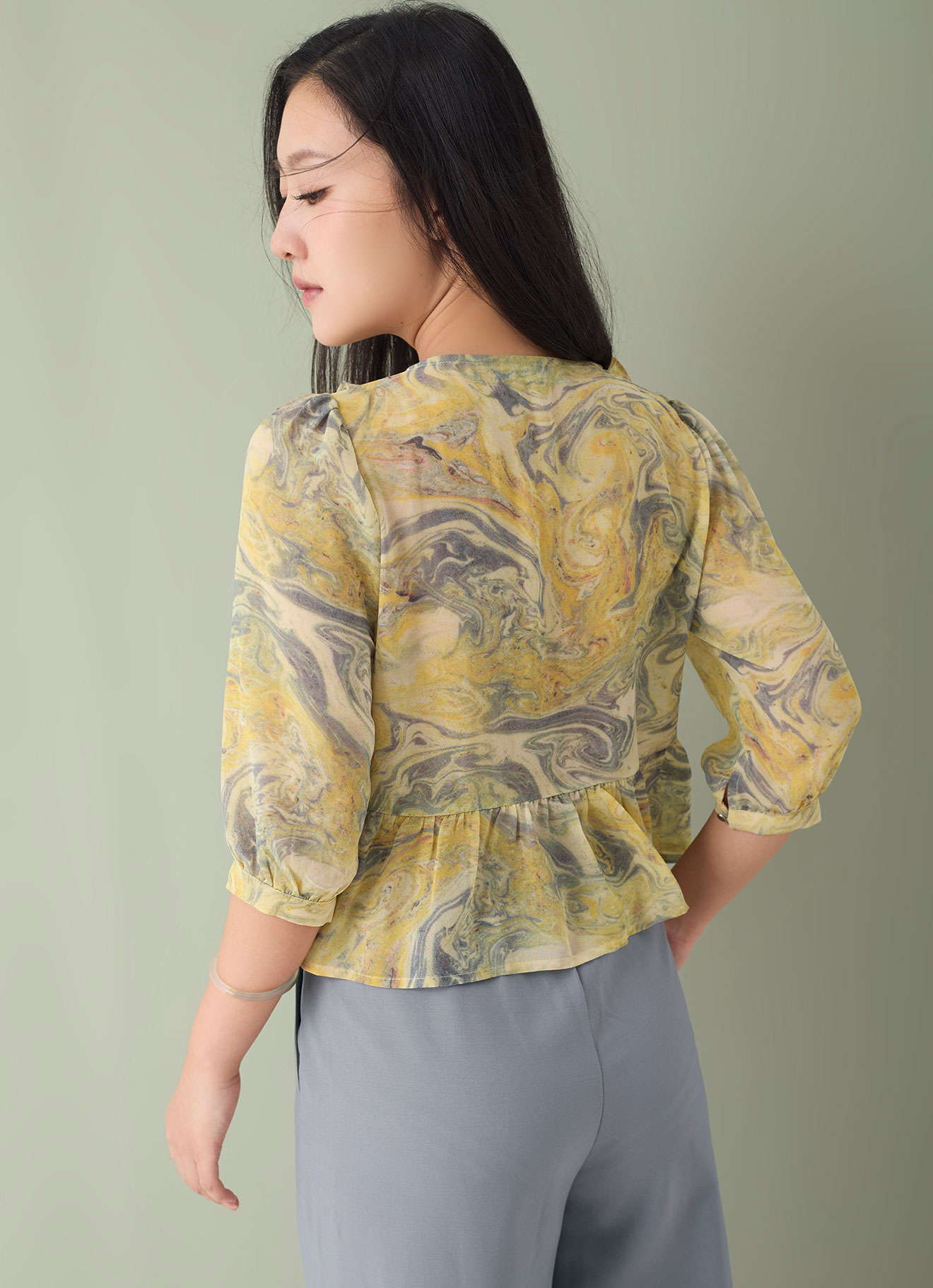 French-Vanilla by Pleated Blouse