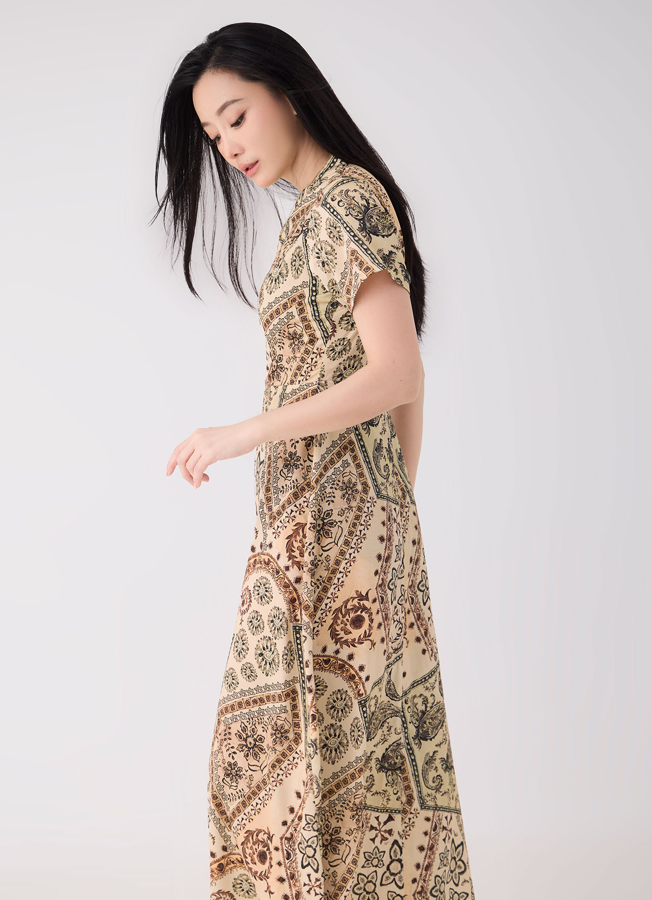 French-Vanilla by Pattern Print Midi Dress