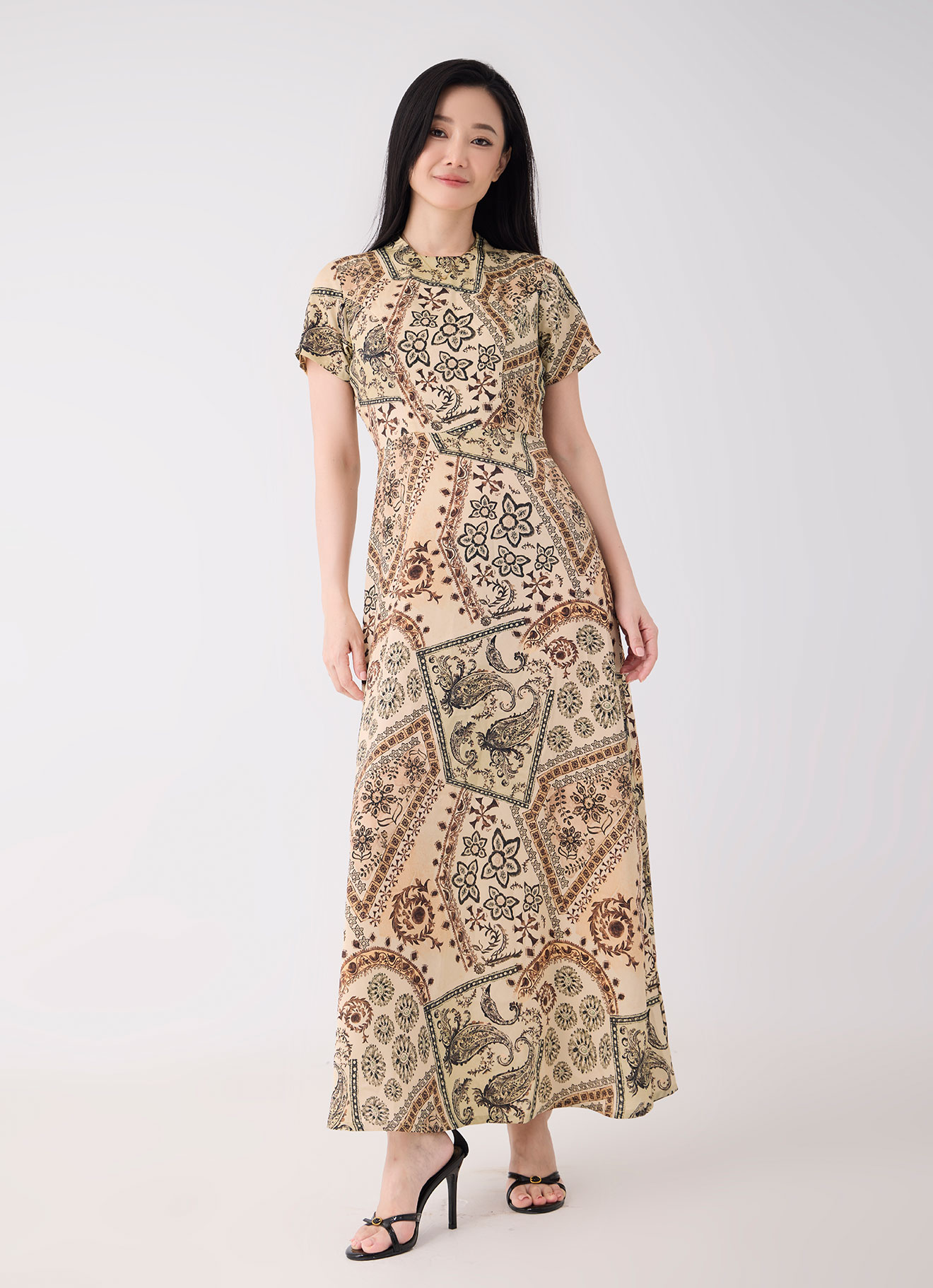 French-Vanilla by Pattern Print Midi Dress