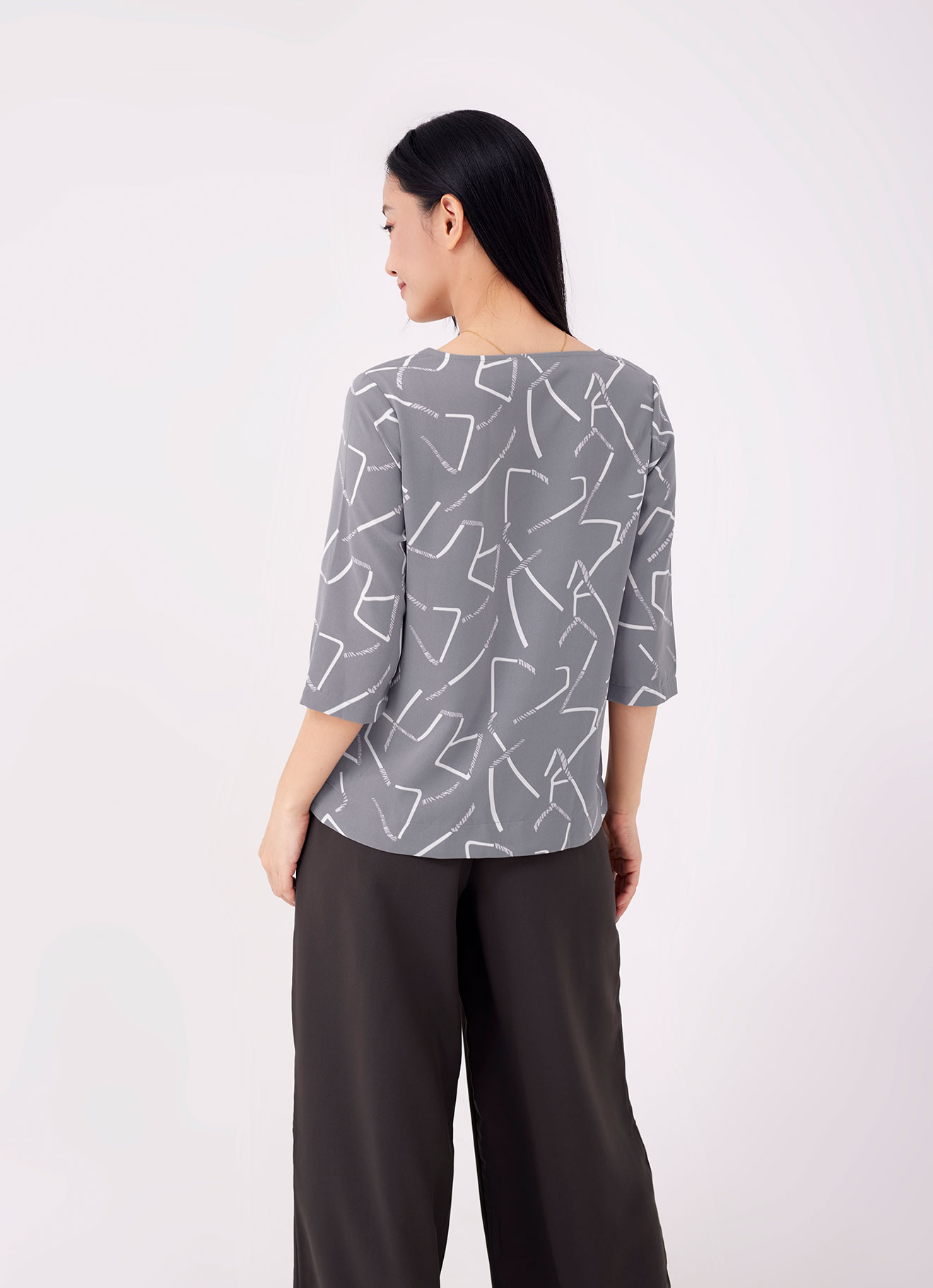 Frost-Gray by Sleeve Blouse
