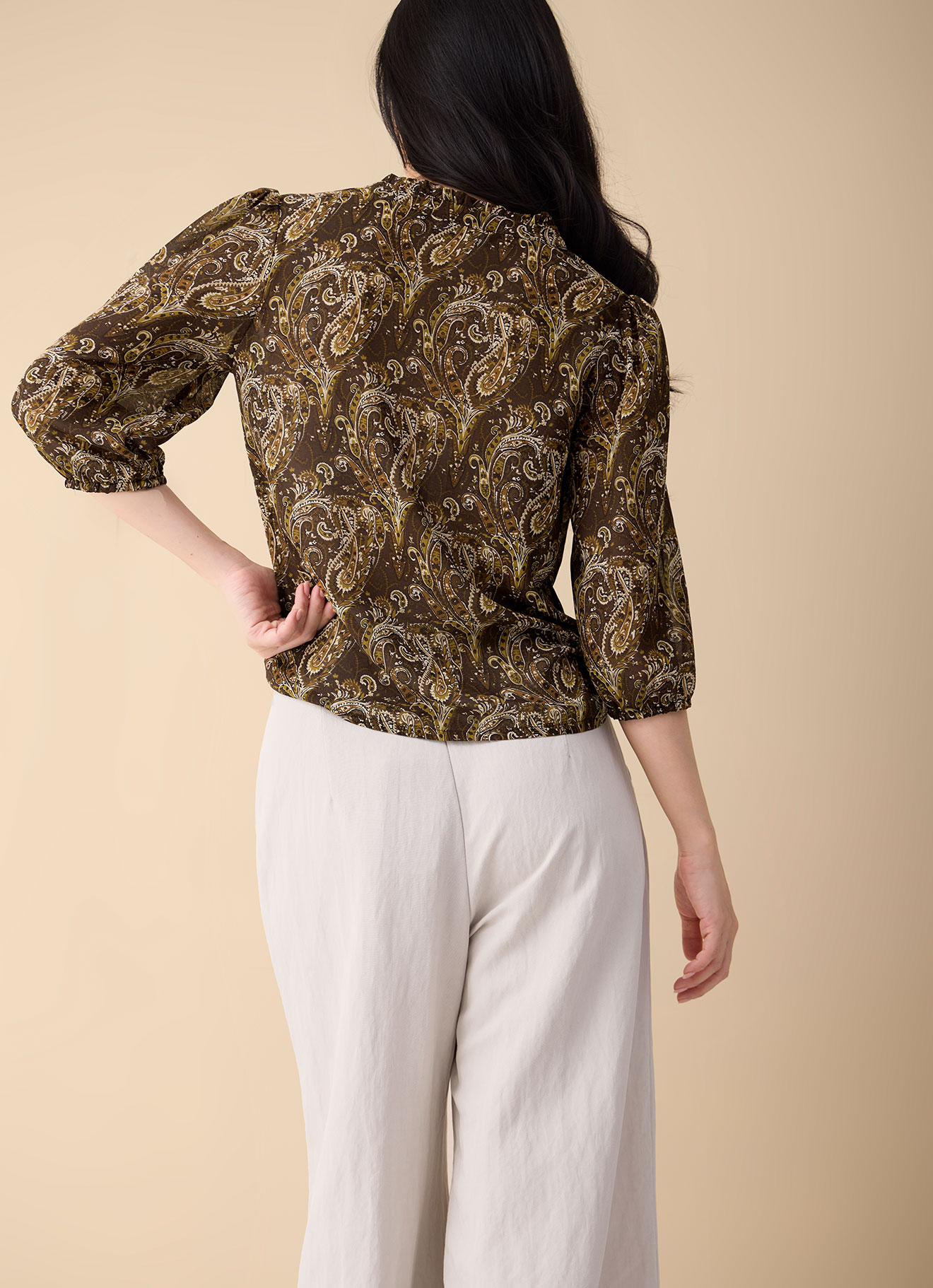 Brunette by Printed Blouse