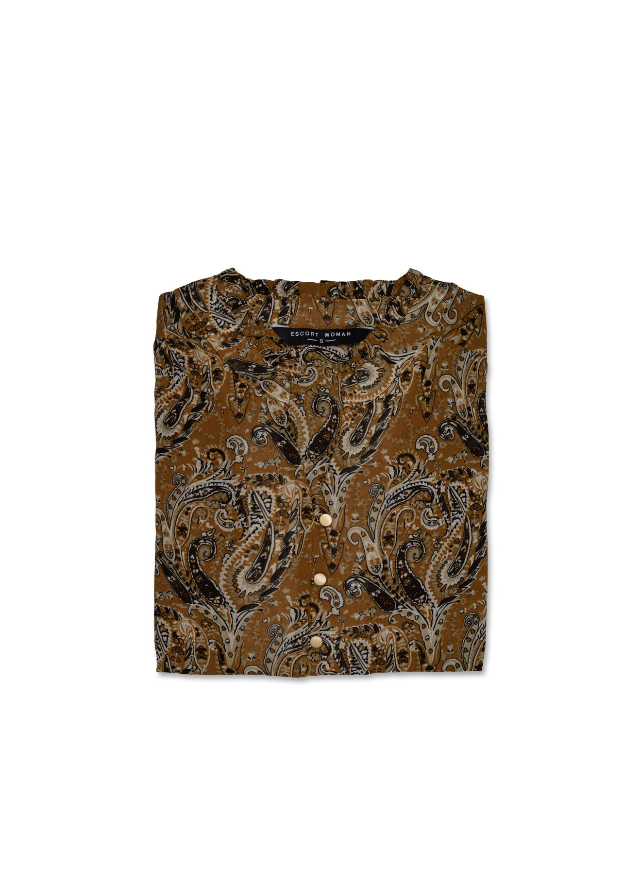 Golden-Brown by Printed Blouse