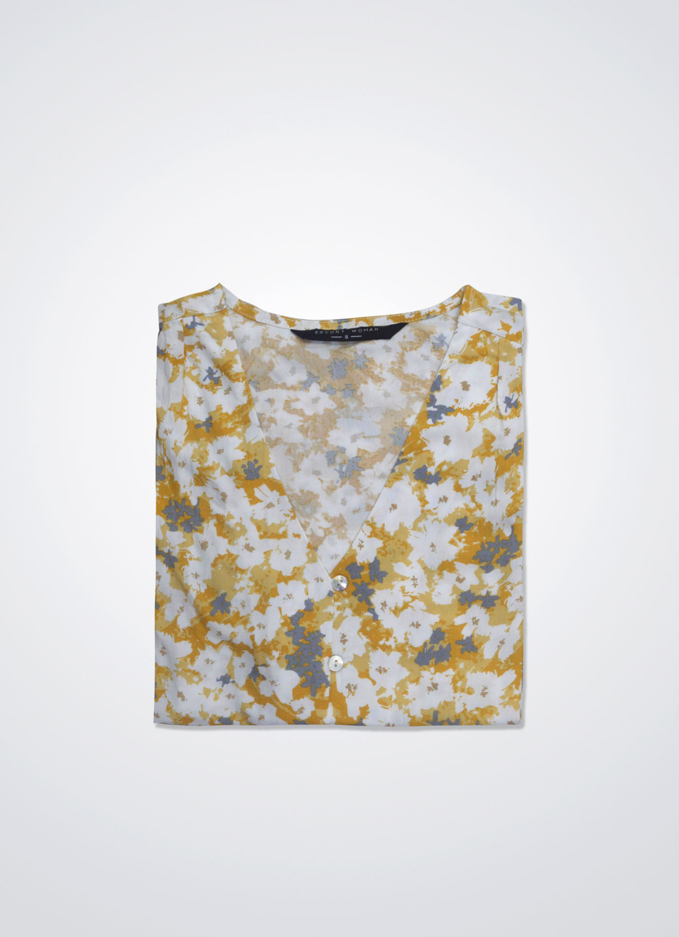 Golden-Yellow by V-Neck Blouse
