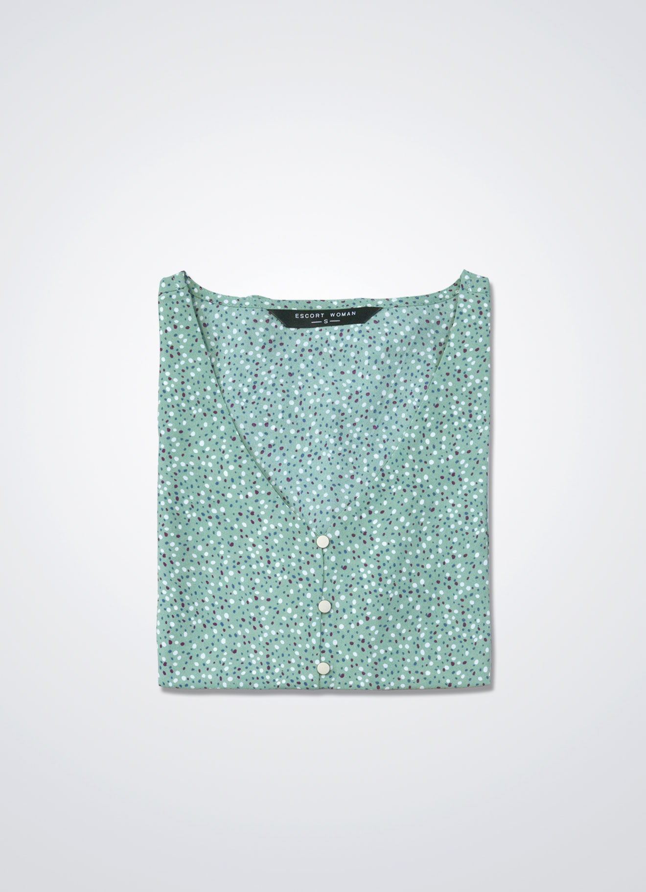 Grayed-Jade by Sleeve Blouse