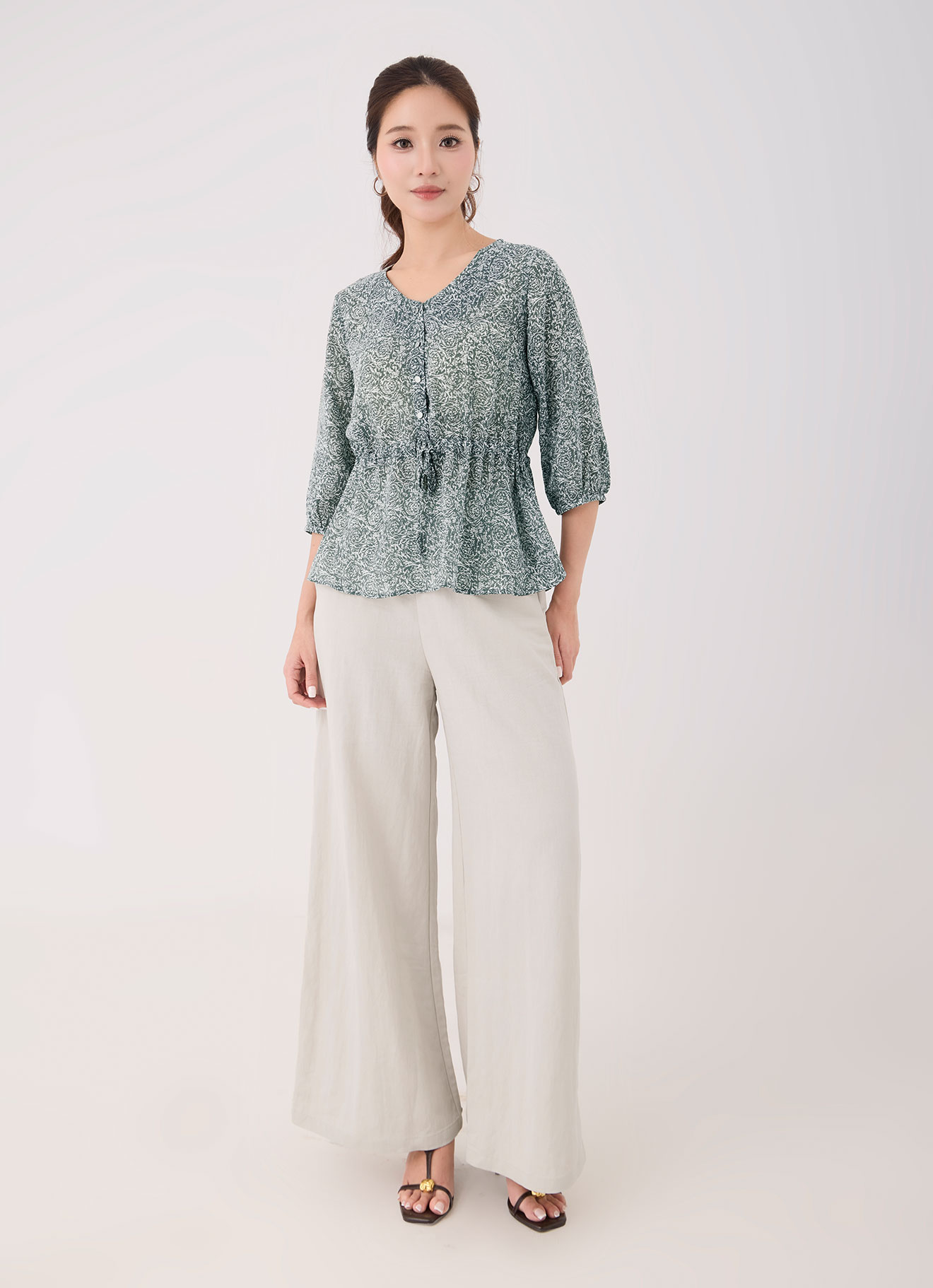 Green-Bay by V-Neck Blouse