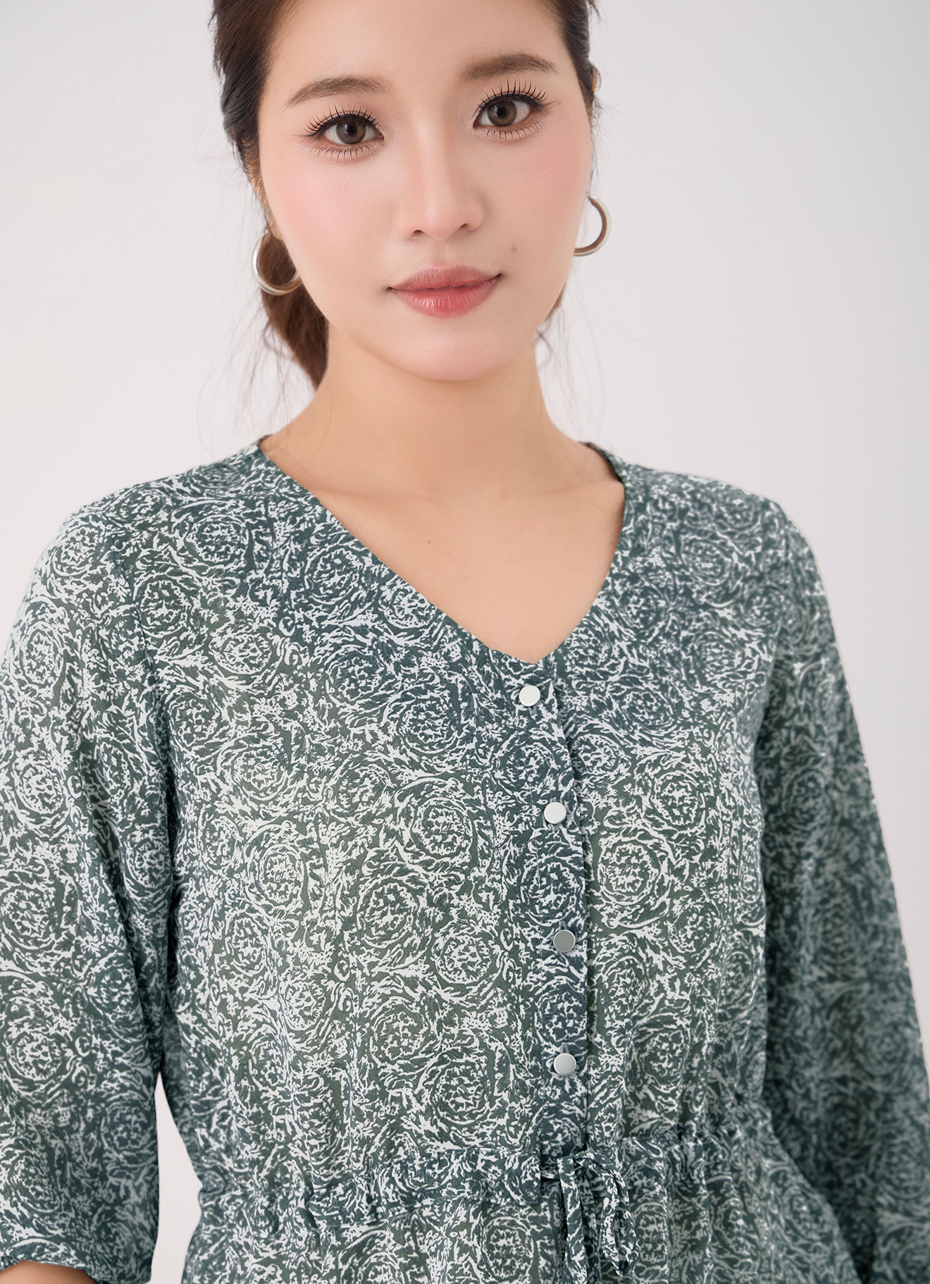 Green-Bay by V-Neck Blouse