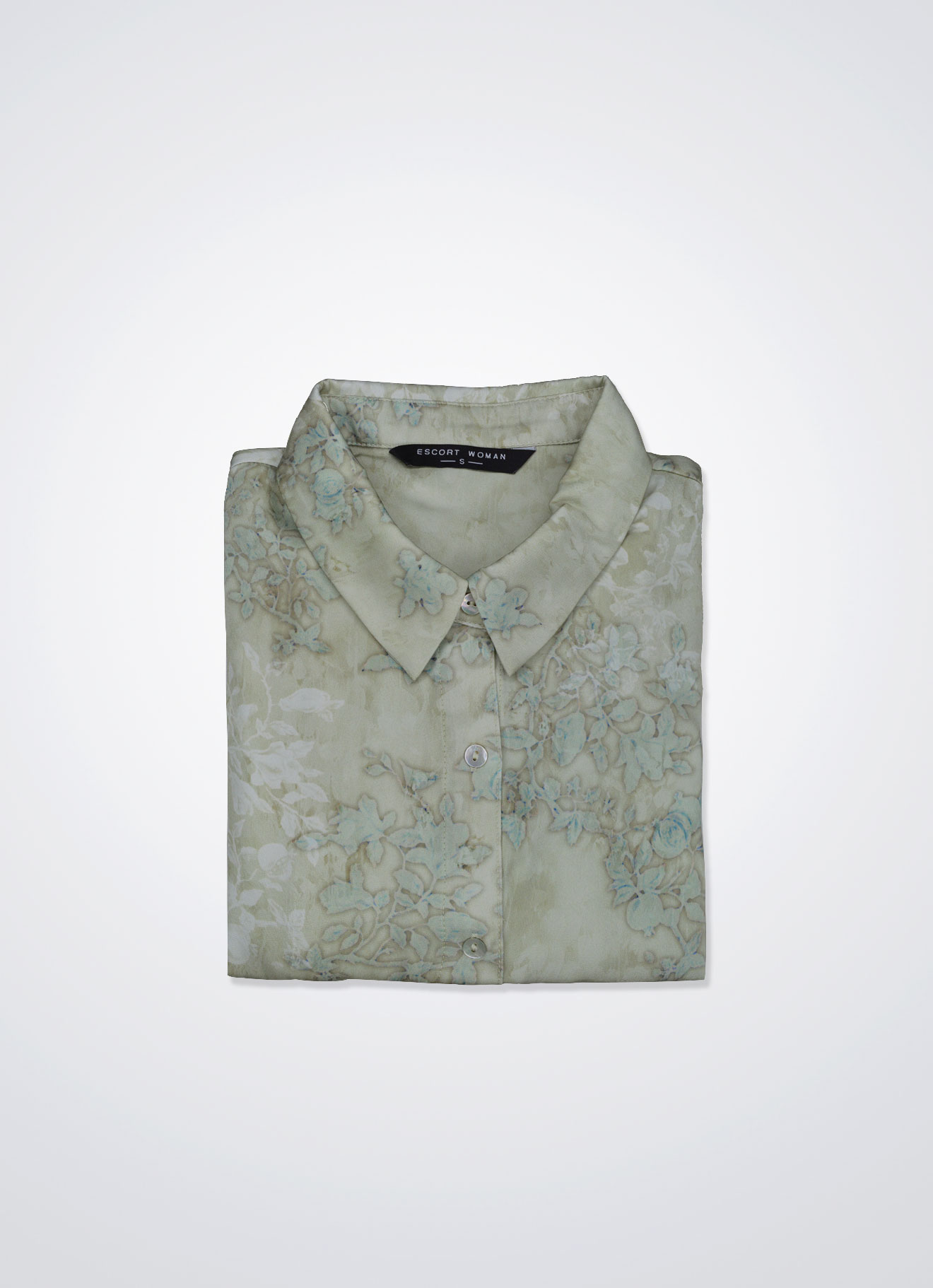 Green-Tint by Shirt Collar Dress
