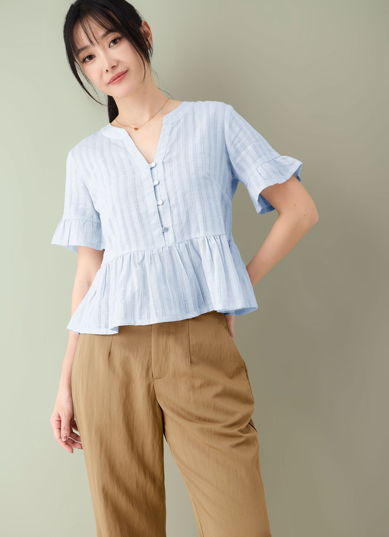 Ice-Flow by V-Neck Blouse