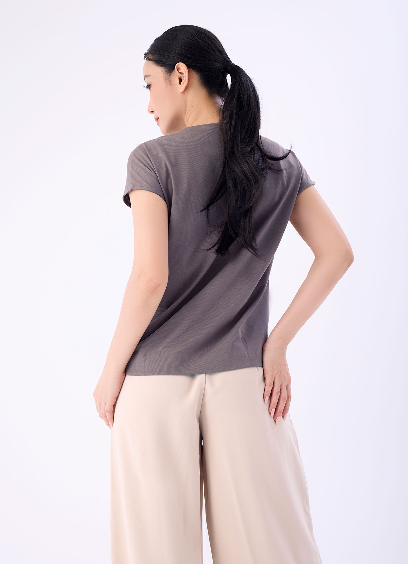 Iron by V-Neck Blouse