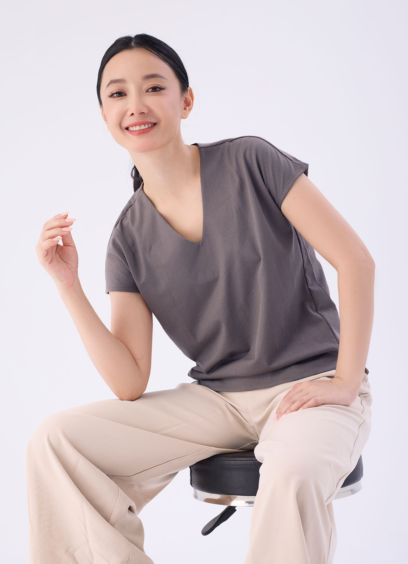 Iron by V-Neck Blouse