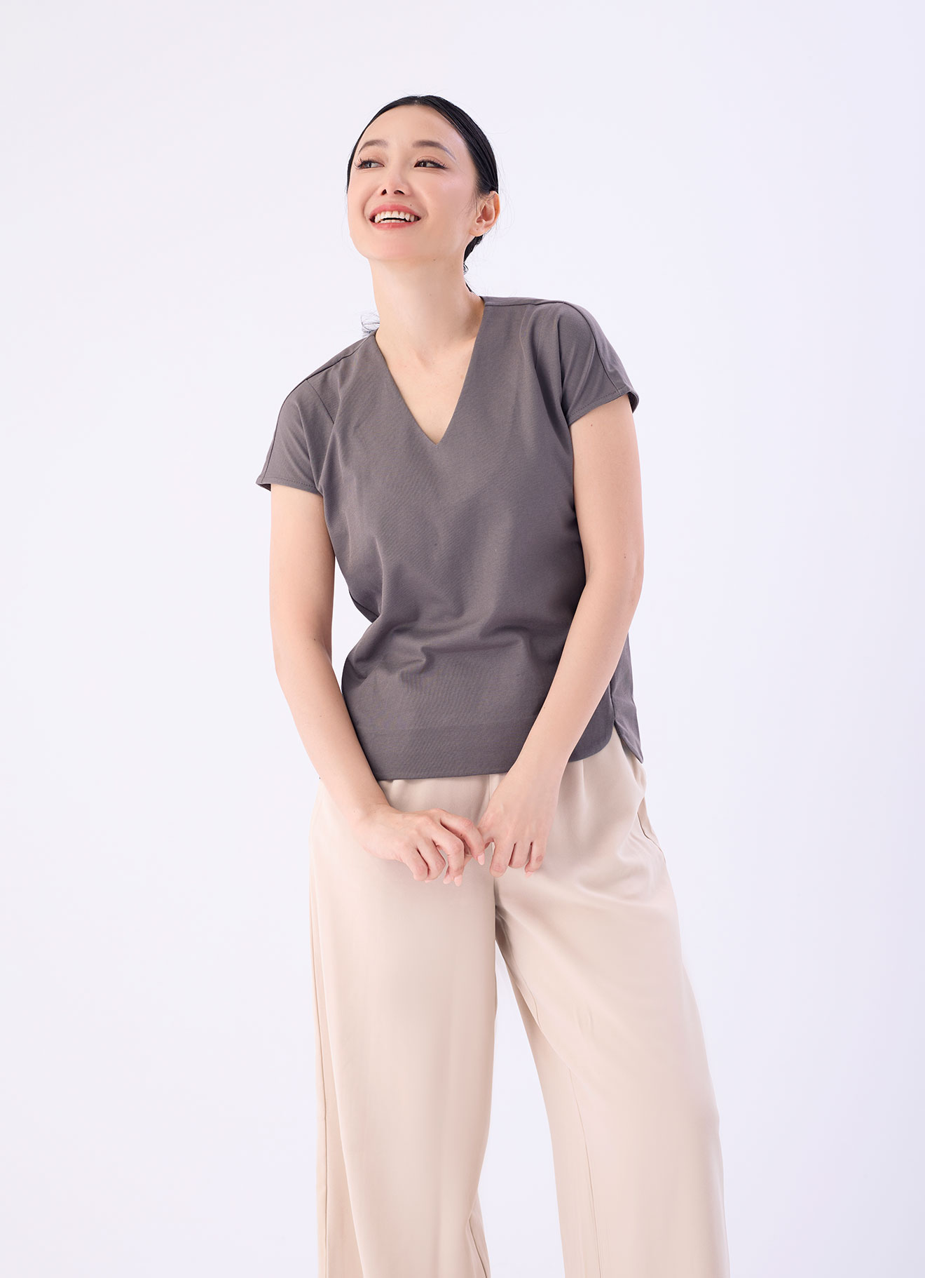 Iron by V-Neck Blouse