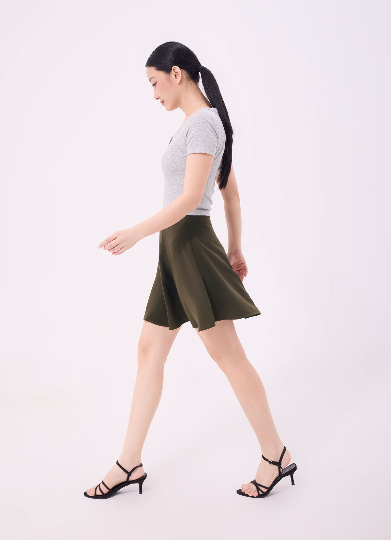 Ivy-Green by A-Line Flare Skirt