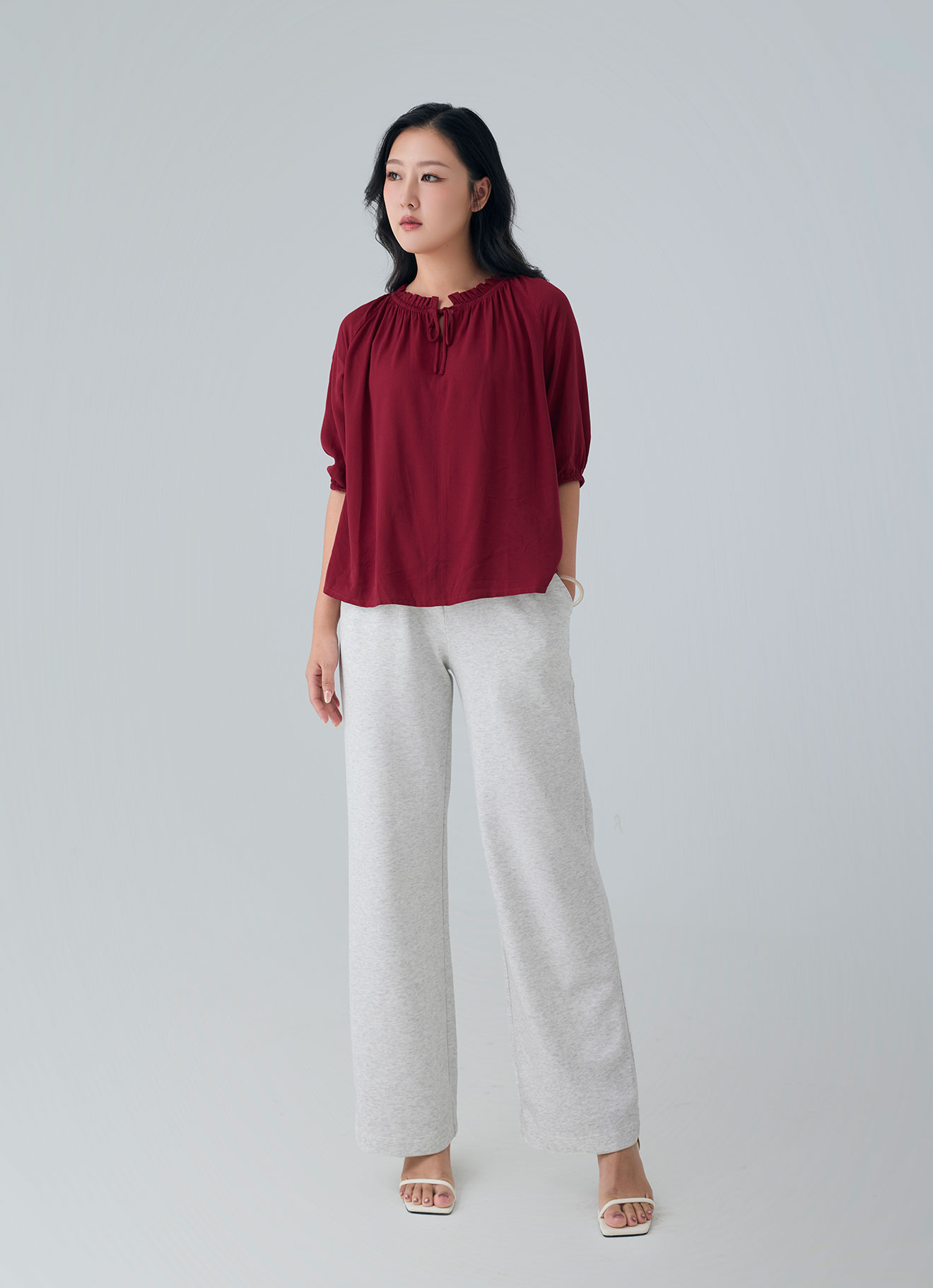 Jester-Red by Tie Neck Top
