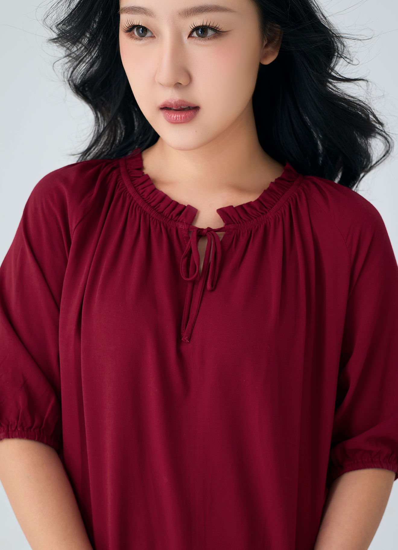 Jester-Red by Tie Neck Top
