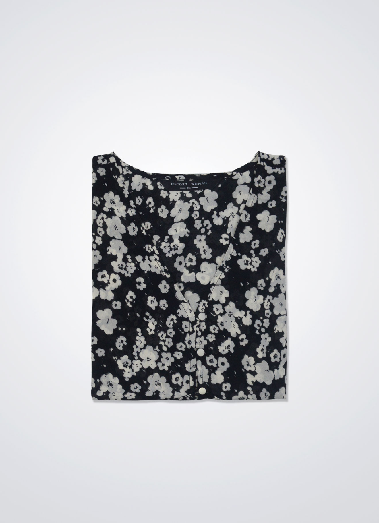 Jet-Black by V-Neck Blouse