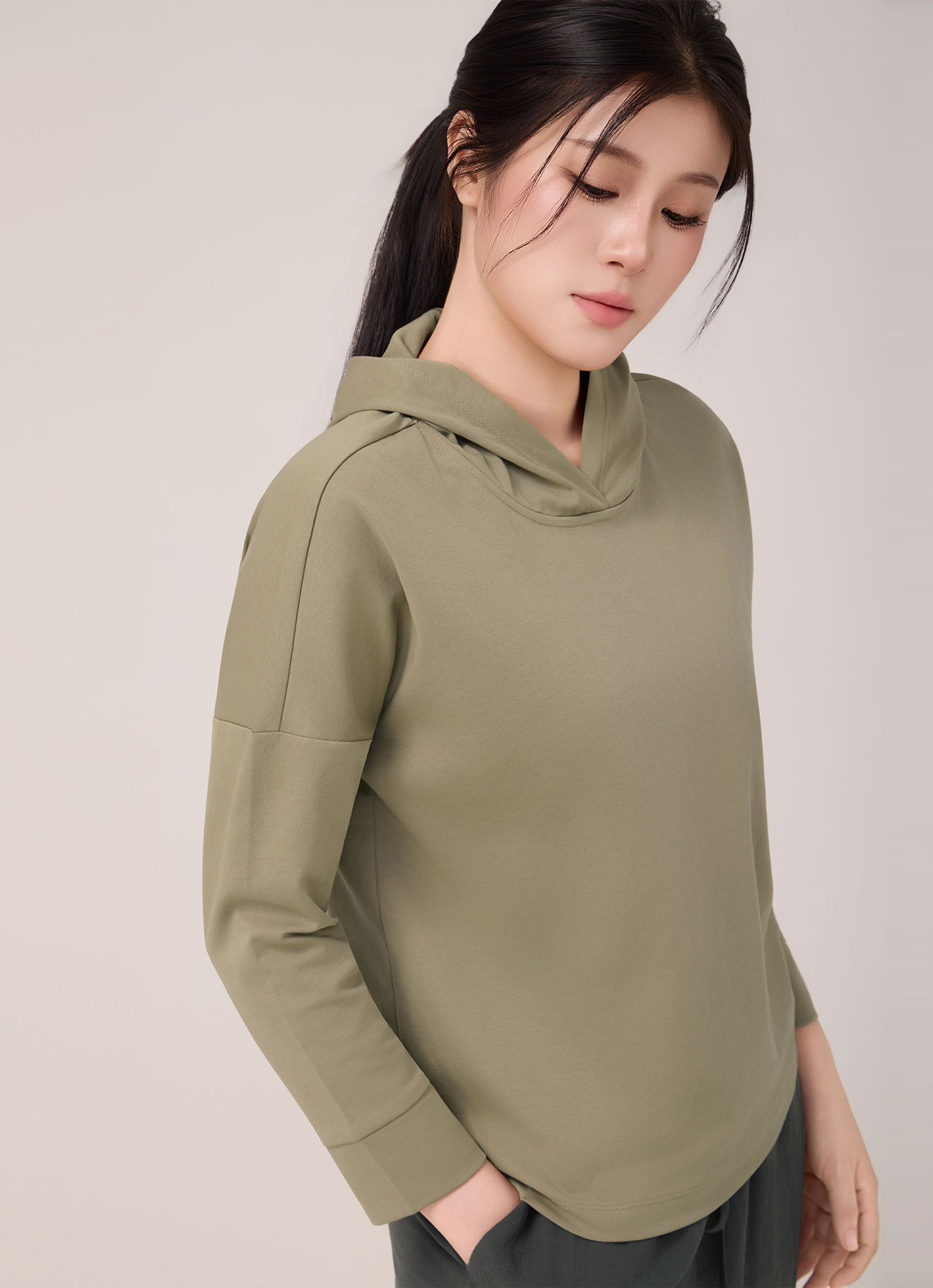 Kelp by Soft Knit Hooded Top