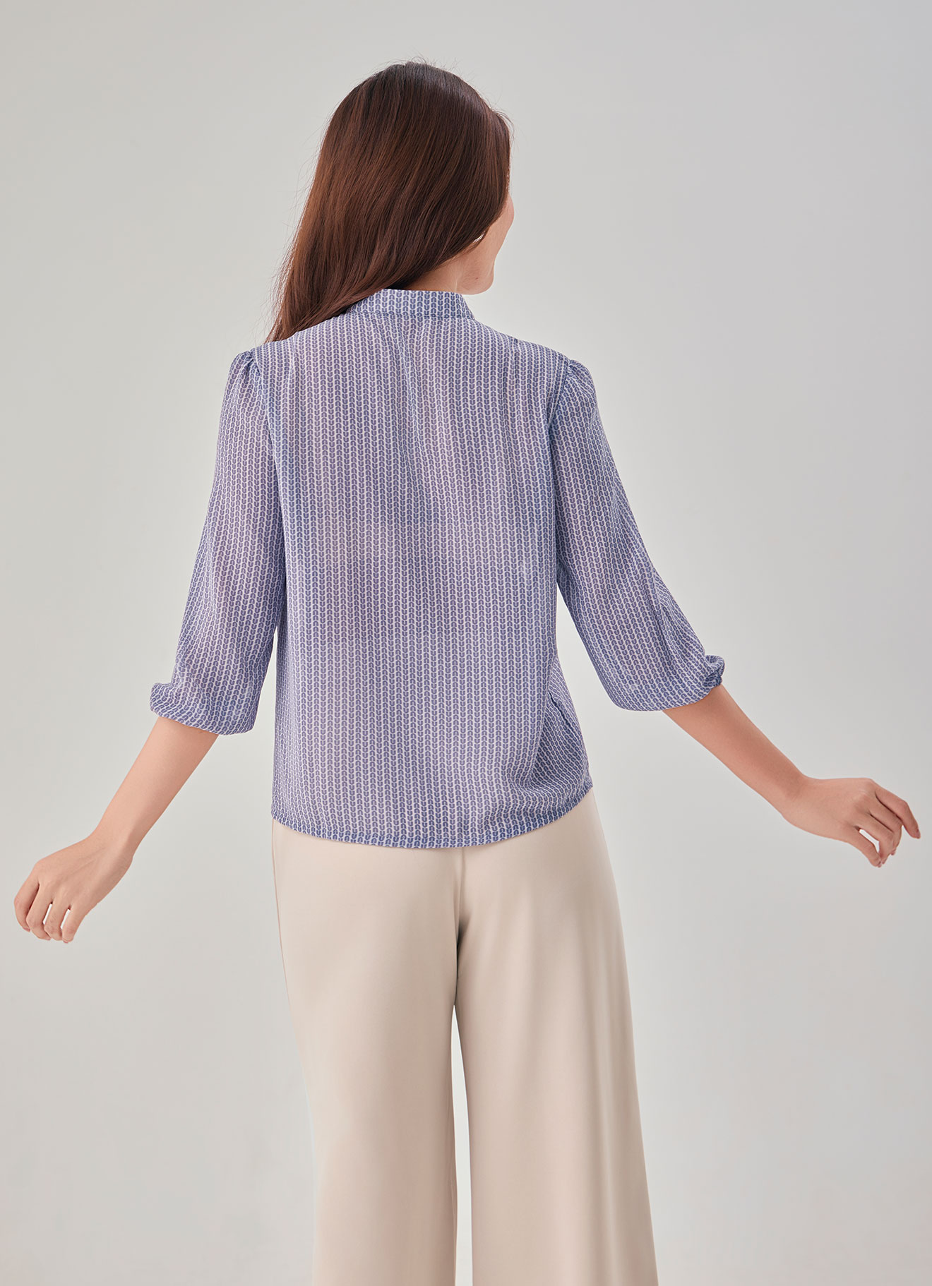 Lavender-Gray by Sleeve Blouse