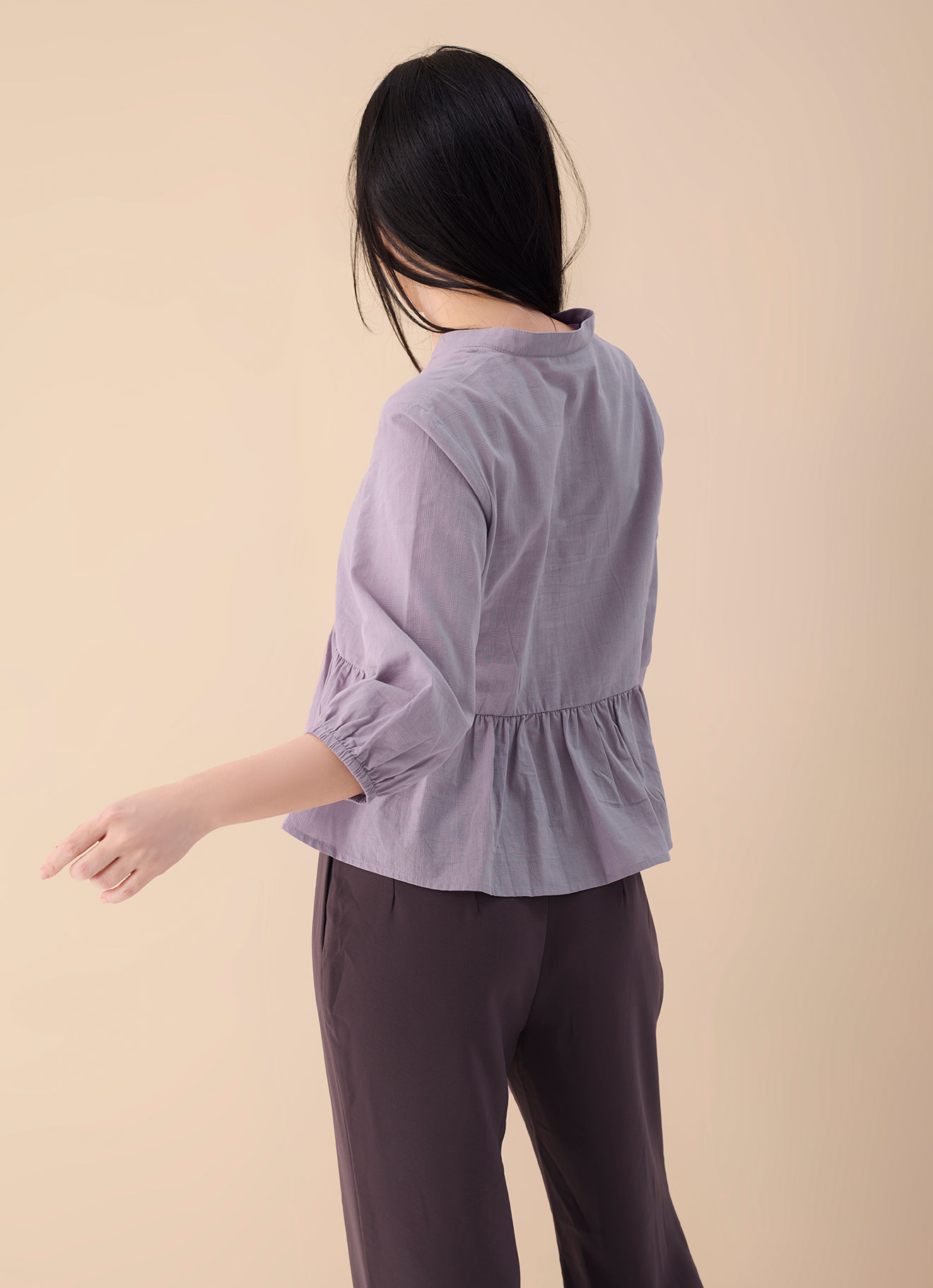 Lavender-Gray by Sleeve Blouse