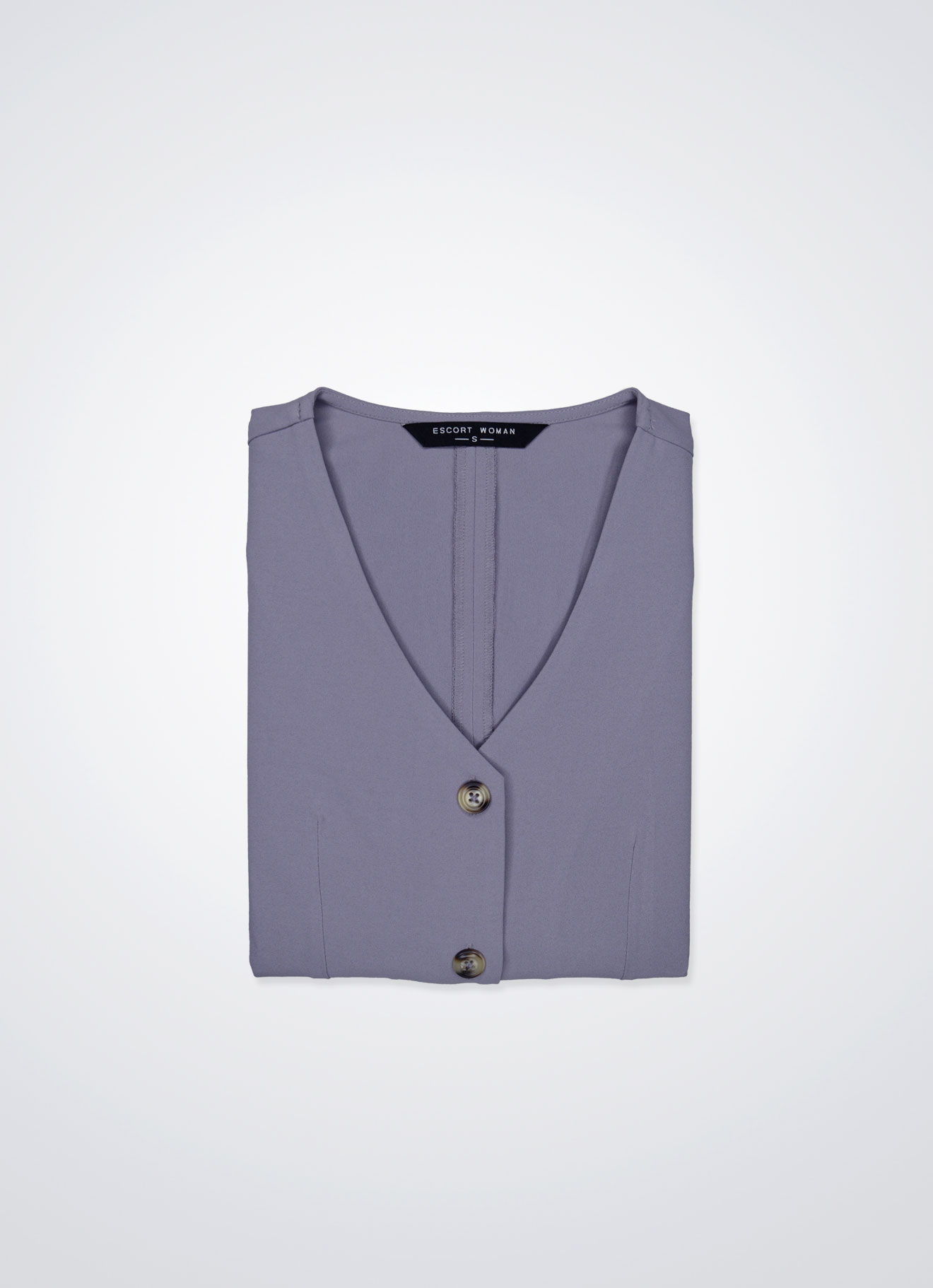 Lavender-Gray by V-Neck Dress