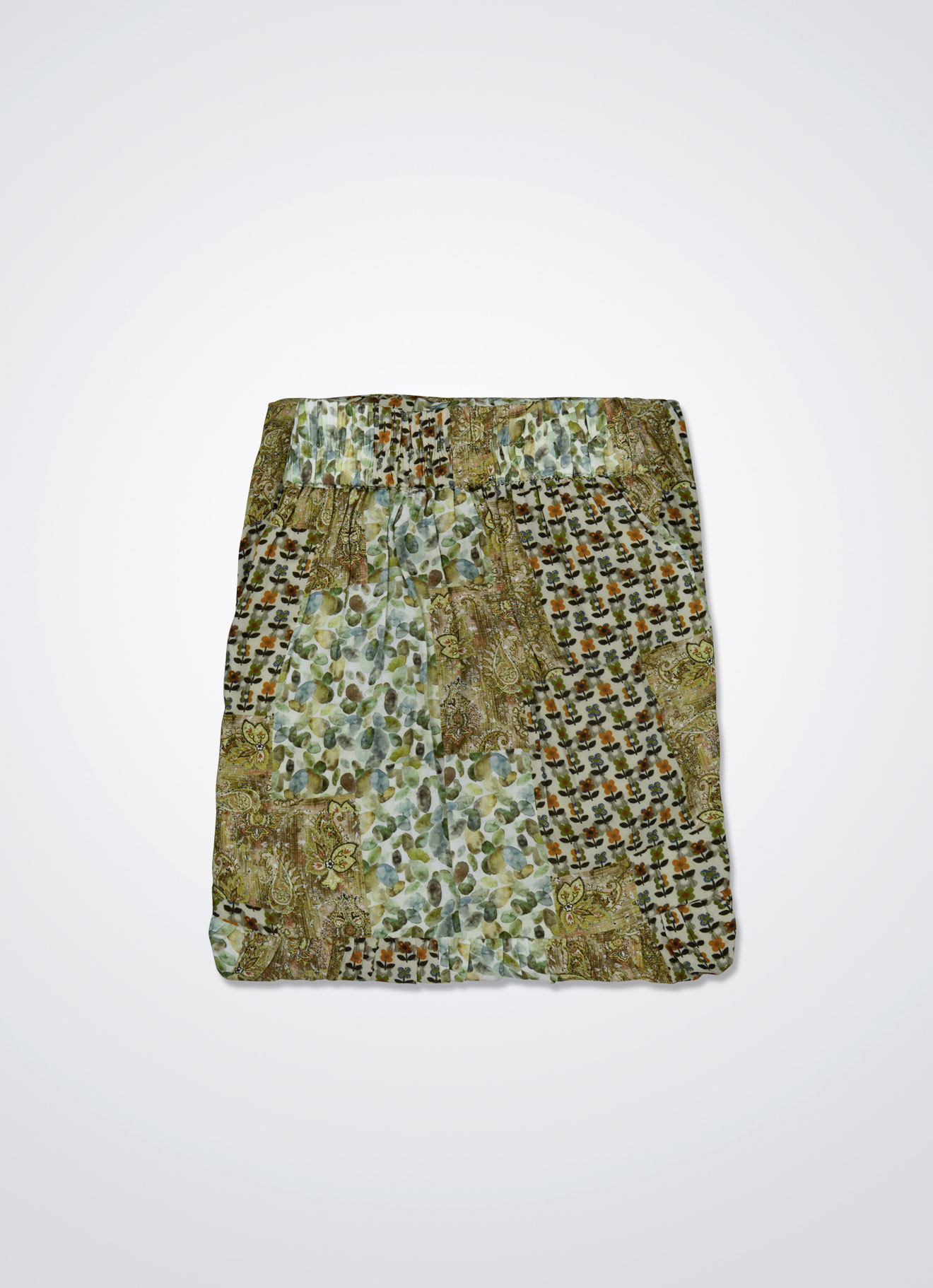 Lemon-Grass by Elastic-Waist Maxi Skirt