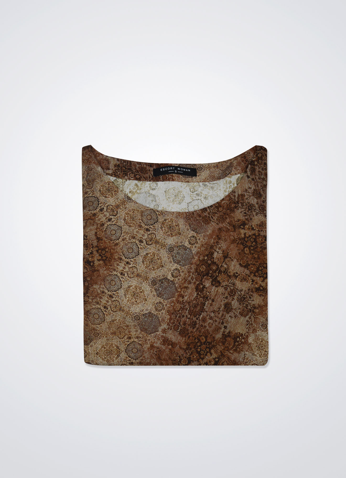 Lion by Round-Neck Blouse