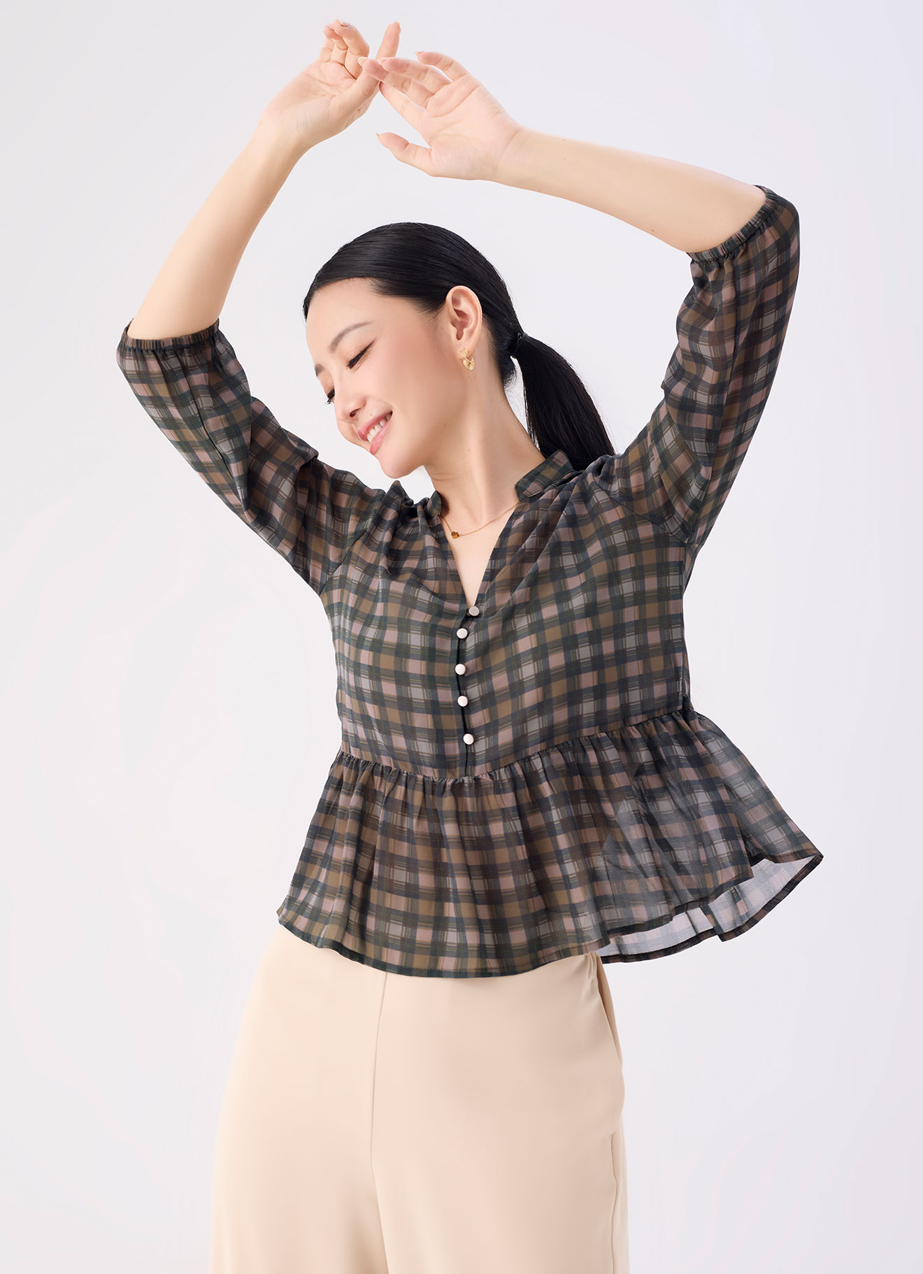 Mahogany-Rose by Sleeve Blouse