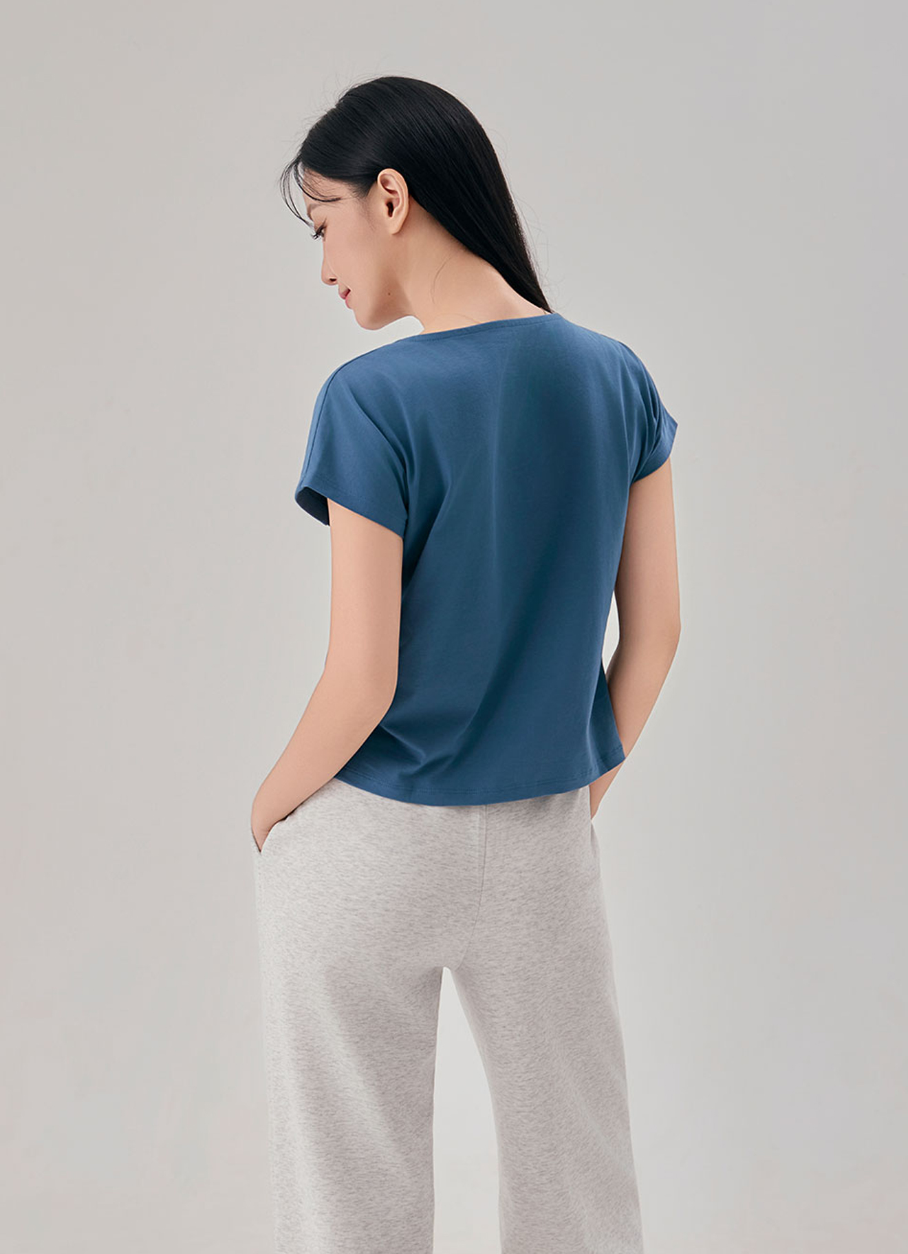 Mallard-Blue  by Short-Sleeve Top
