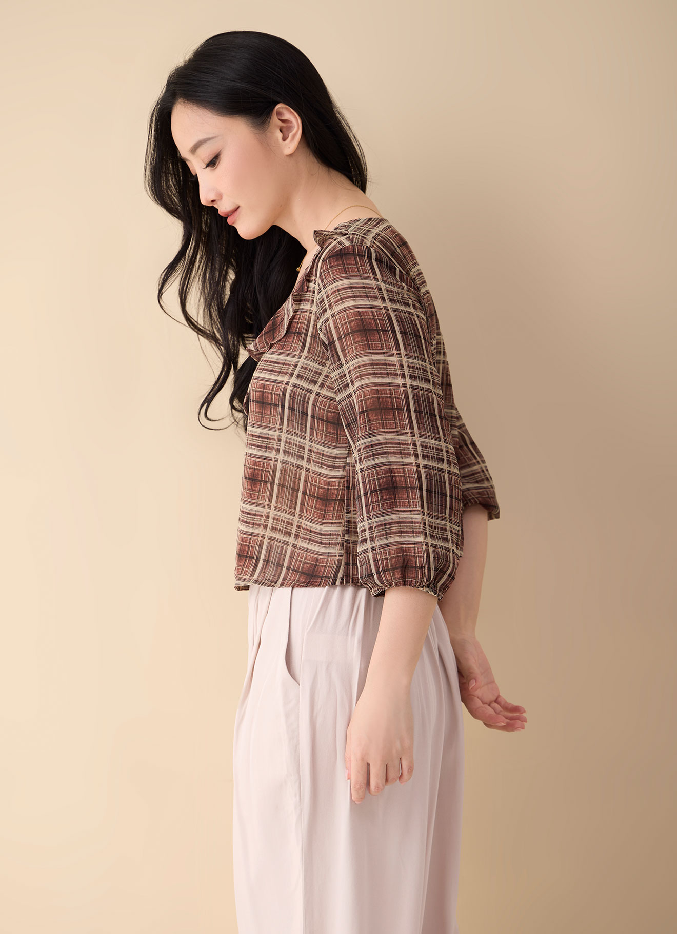 Marron by Sleeve Blouse